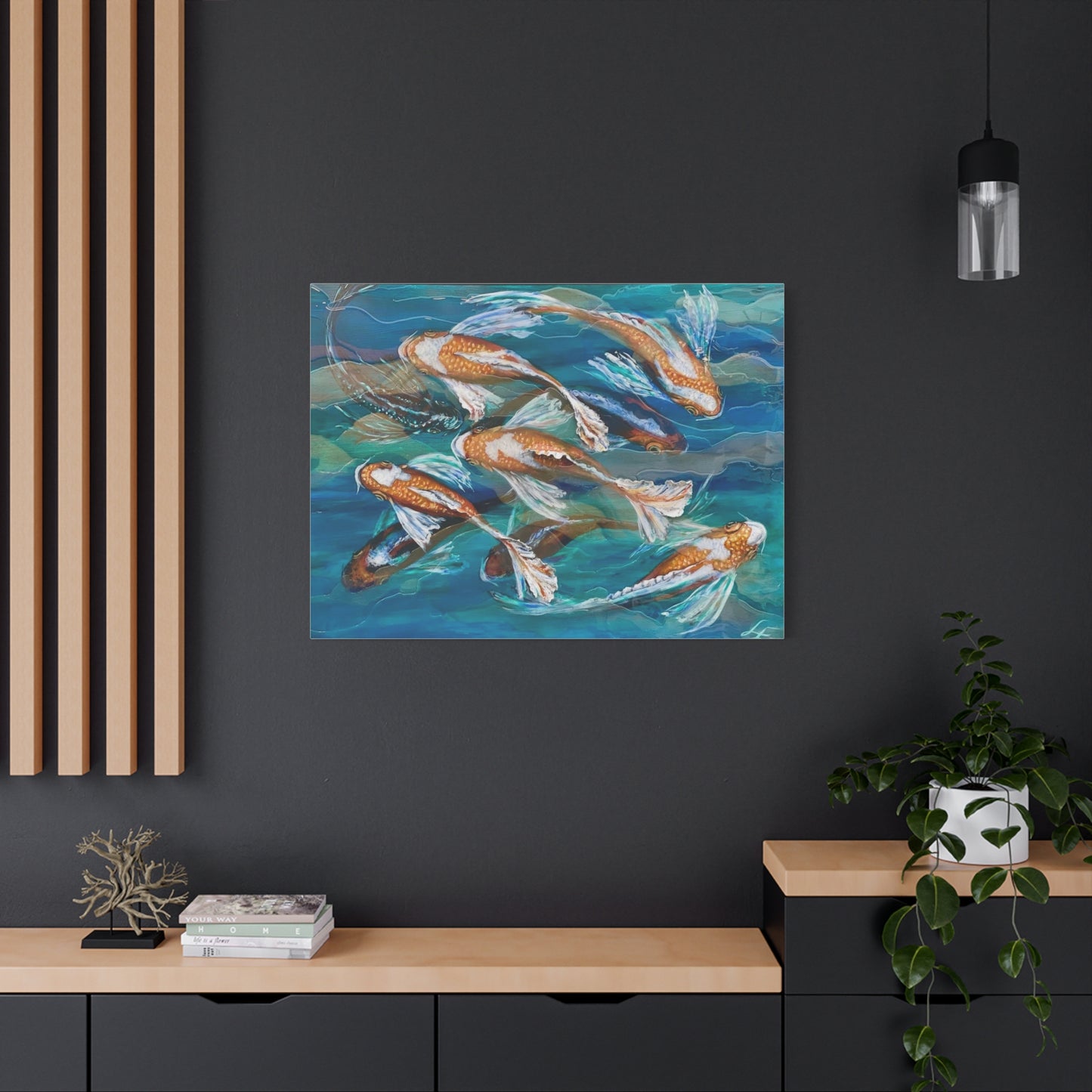 "School of Luck" Koi Fish Matte Canvas