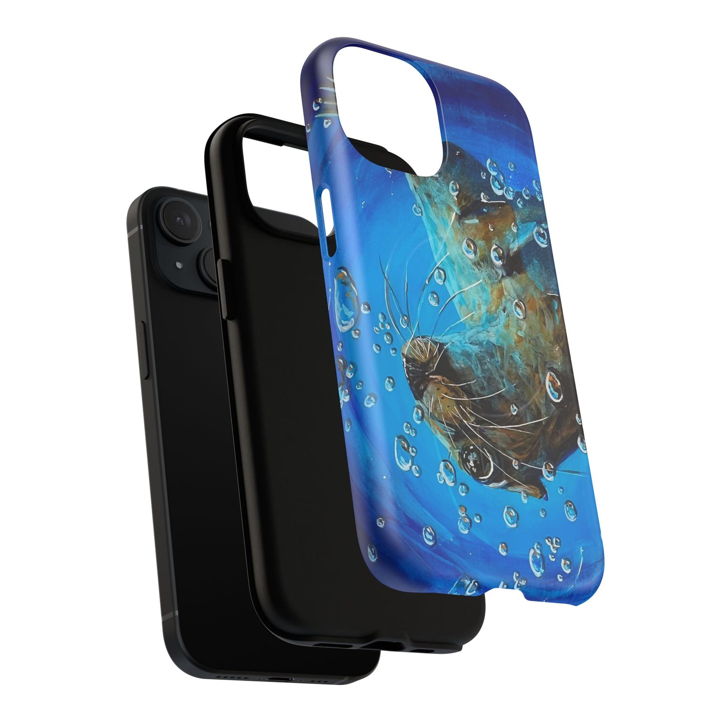 "Arthur" Sea Lion with Bubbles Tough Magnetic iPhone Case — Many sizes