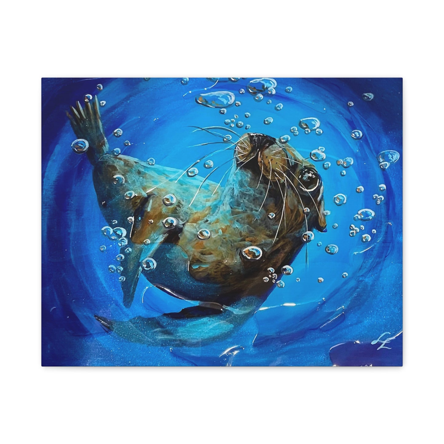 "Arthur" Playful Sea Lion Canvas | Matte Stretched Wall Art