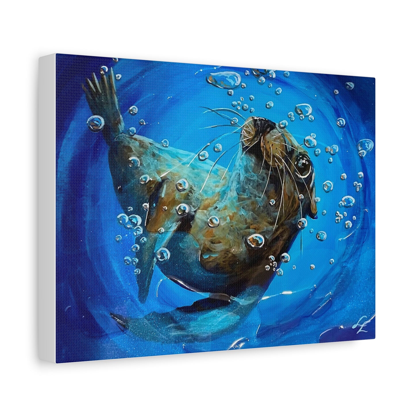 "Arthur" Playful Sea Lion Canvas | Matte Stretched Wall Art