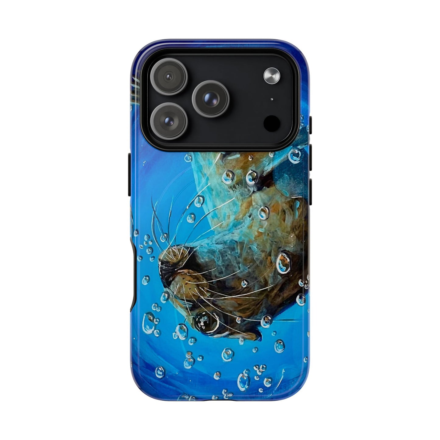 "Arthur" Sea Lion with Bubbles Tough Magnetic iPhone Case — Many sizes