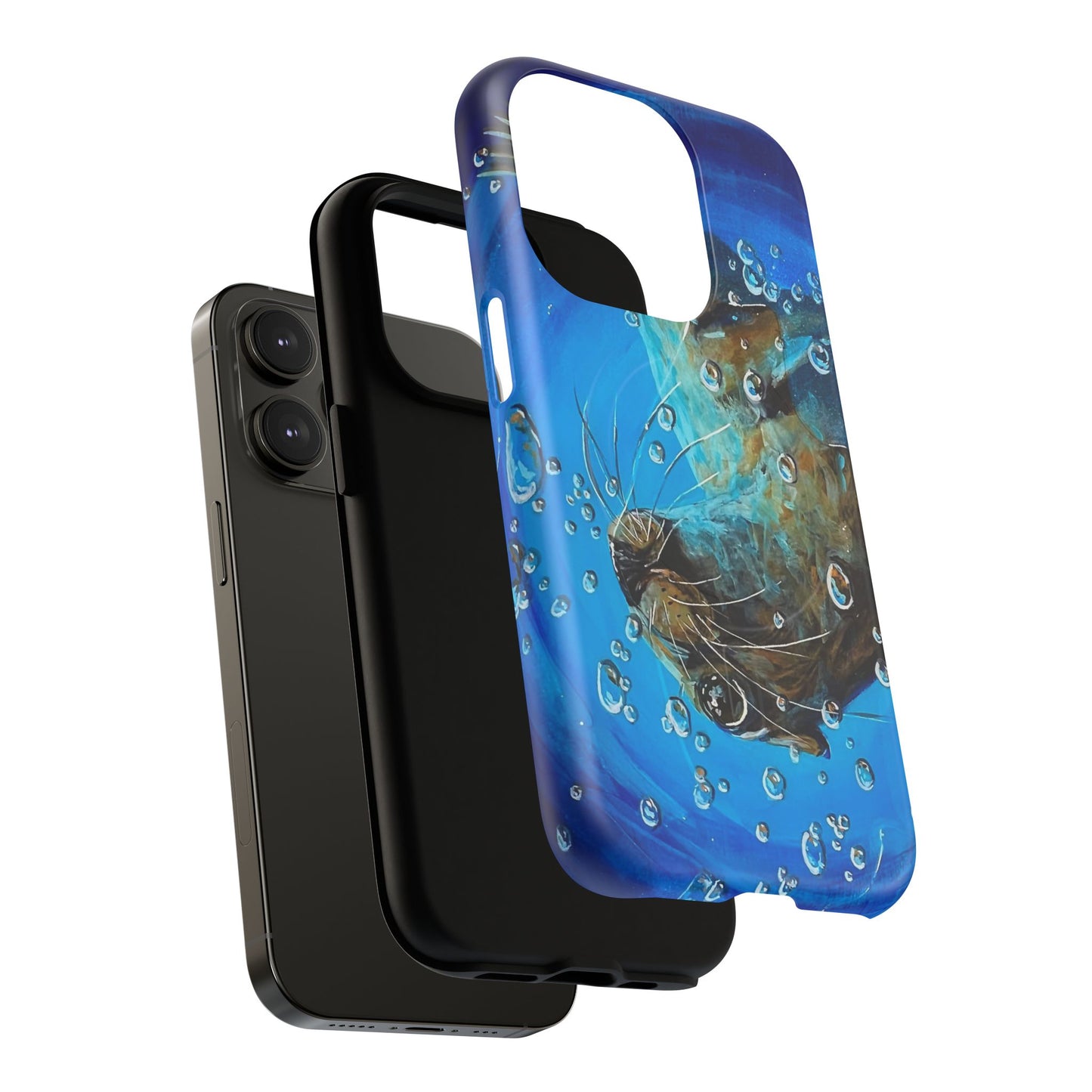 "Arthur" Sea Lion with Bubbles Tough Magnetic iPhone Case — Many sizes