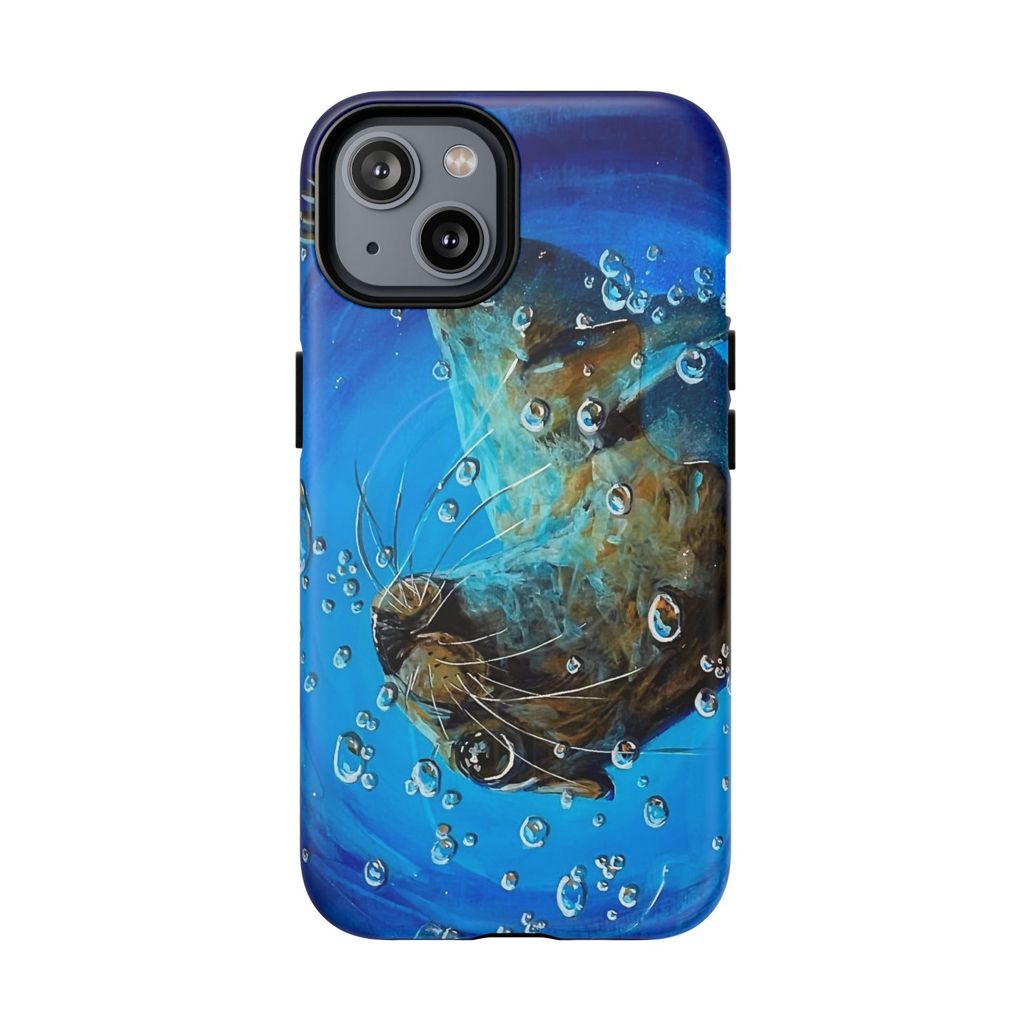 "Arthur" Sea Lion with Bubbles Tough Magnetic iPhone Case — Many sizes