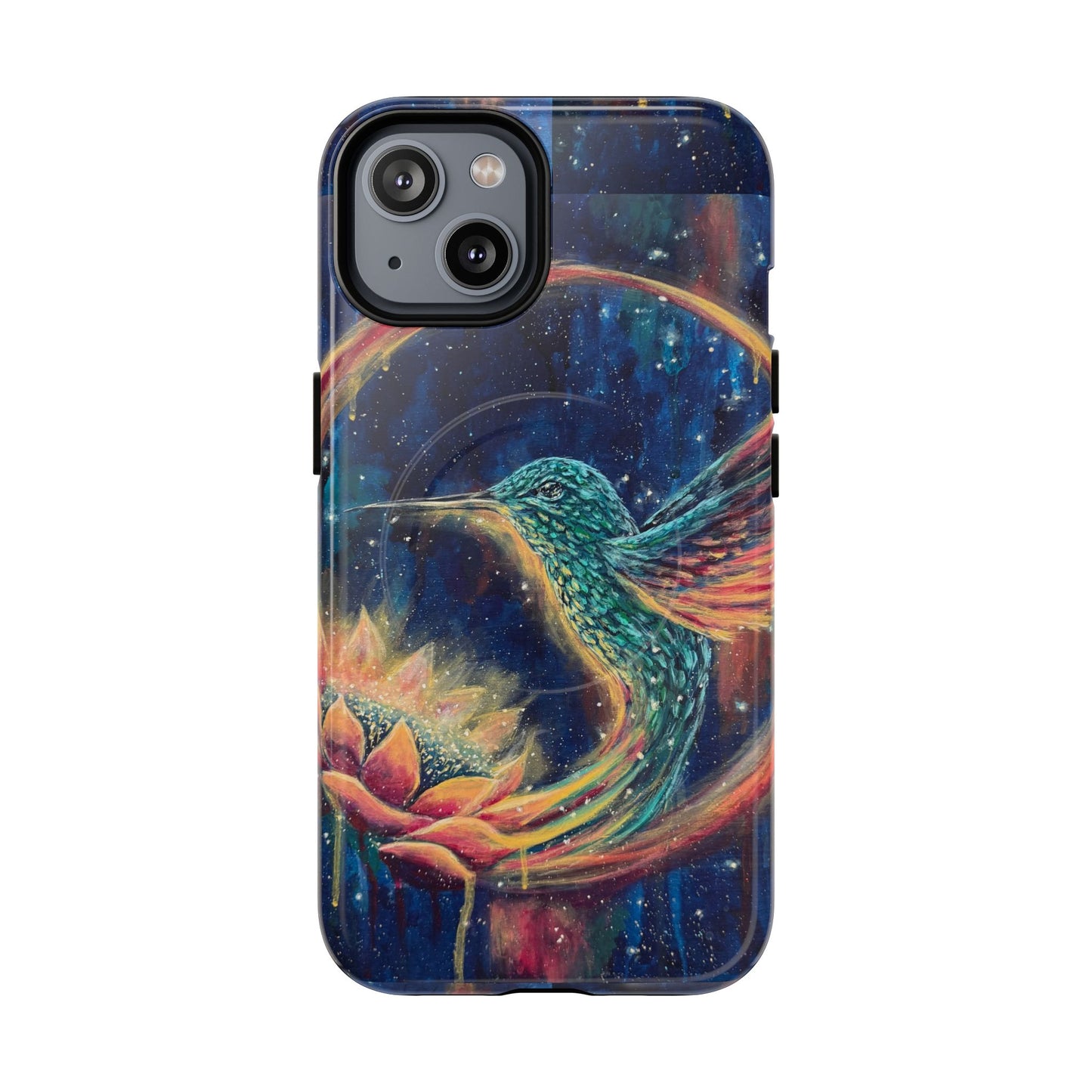 "Continuum" Hummingbird Tough Magnetic iPhone Case Multiple Sizes — Protective MagSafe Compatible Art Case