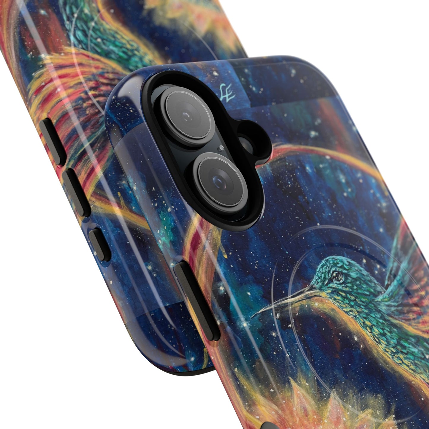 "Continuum" Hummingbird Tough Magnetic iPhone Case Multiple Sizes — Protective MagSafe Compatible Art Case