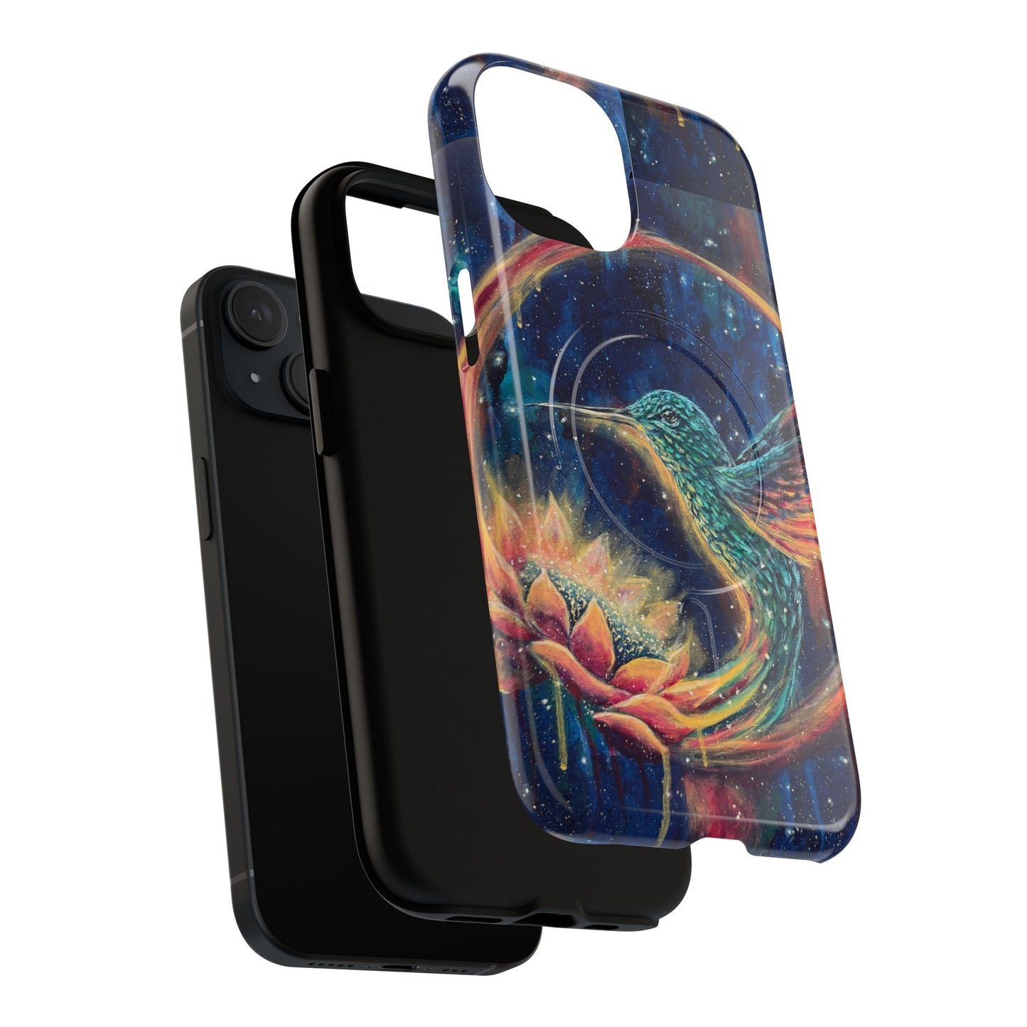 "Continuum" Hummingbird Tough Magnetic iPhone Case Multiple Sizes — Protective MagSafe Compatible Art Case