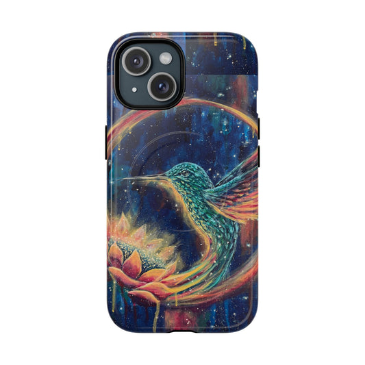 "Continuum" Hummingbird Tough Magnetic iPhone Case Multiple Sizes — Protective MagSafe Compatible Art Case