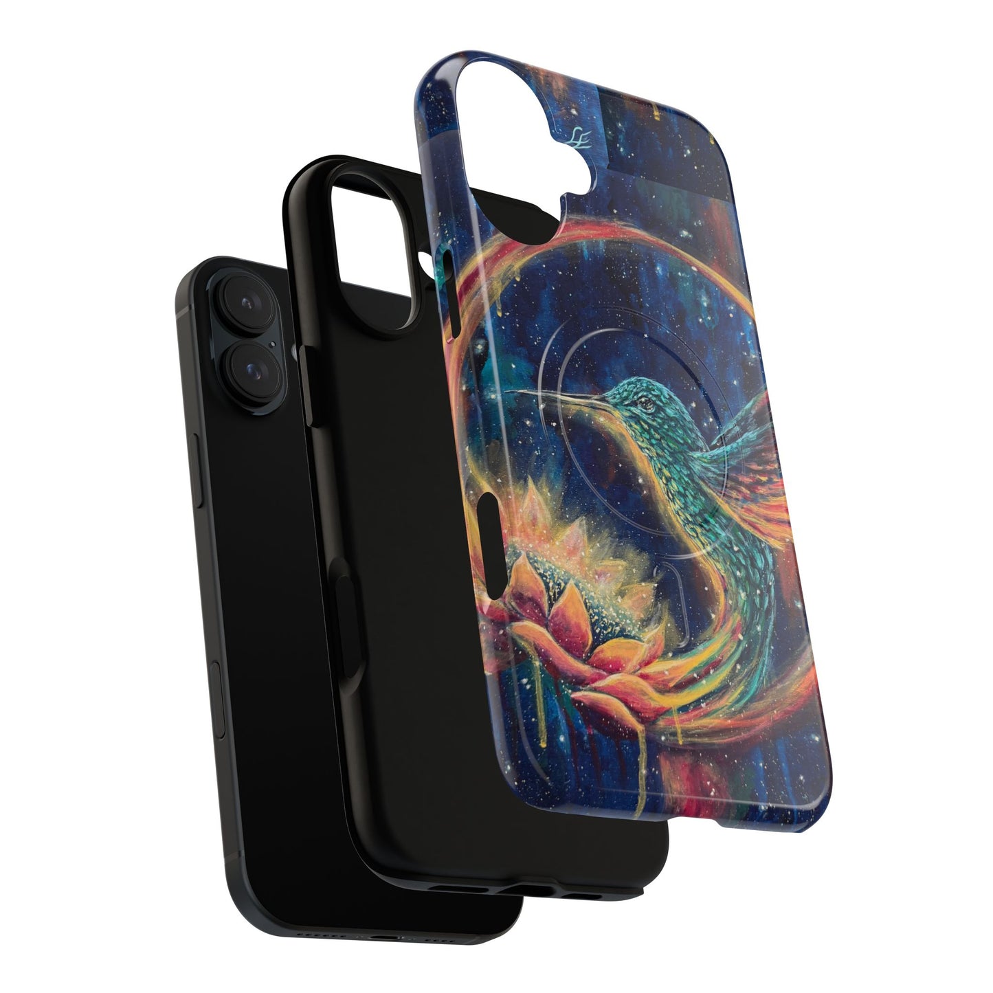 "Continuum" Hummingbird Tough Magnetic iPhone Case Multiple Sizes — Protective MagSafe Compatible Art Case