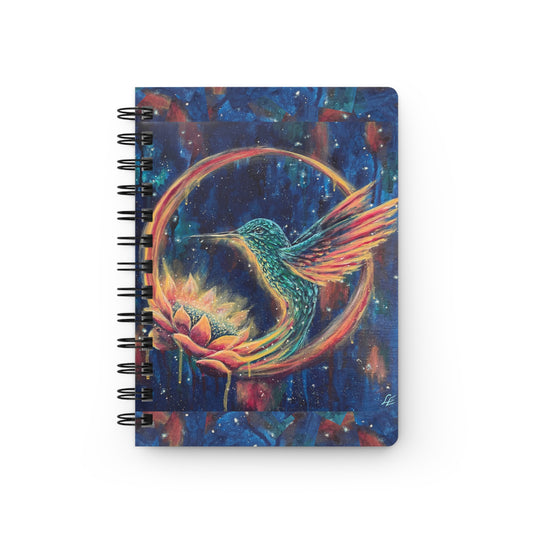 "Continuum" Hummingbird & Lotus Spiral Journal — Artistic Notebook for Drawing, Notes & Meditation