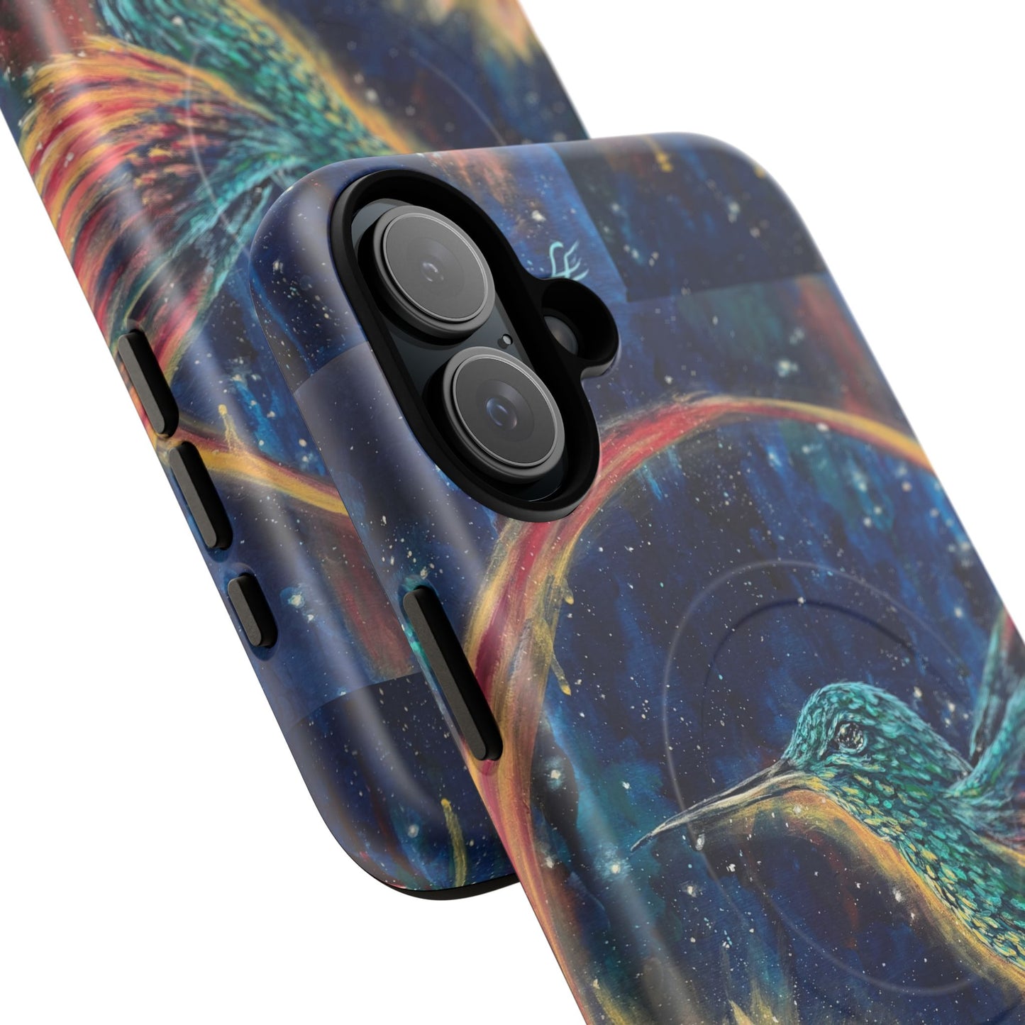 "Continuum" Hummingbird Tough Magnetic iPhone Case Multiple Sizes — Protective MagSafe Compatible Art Case