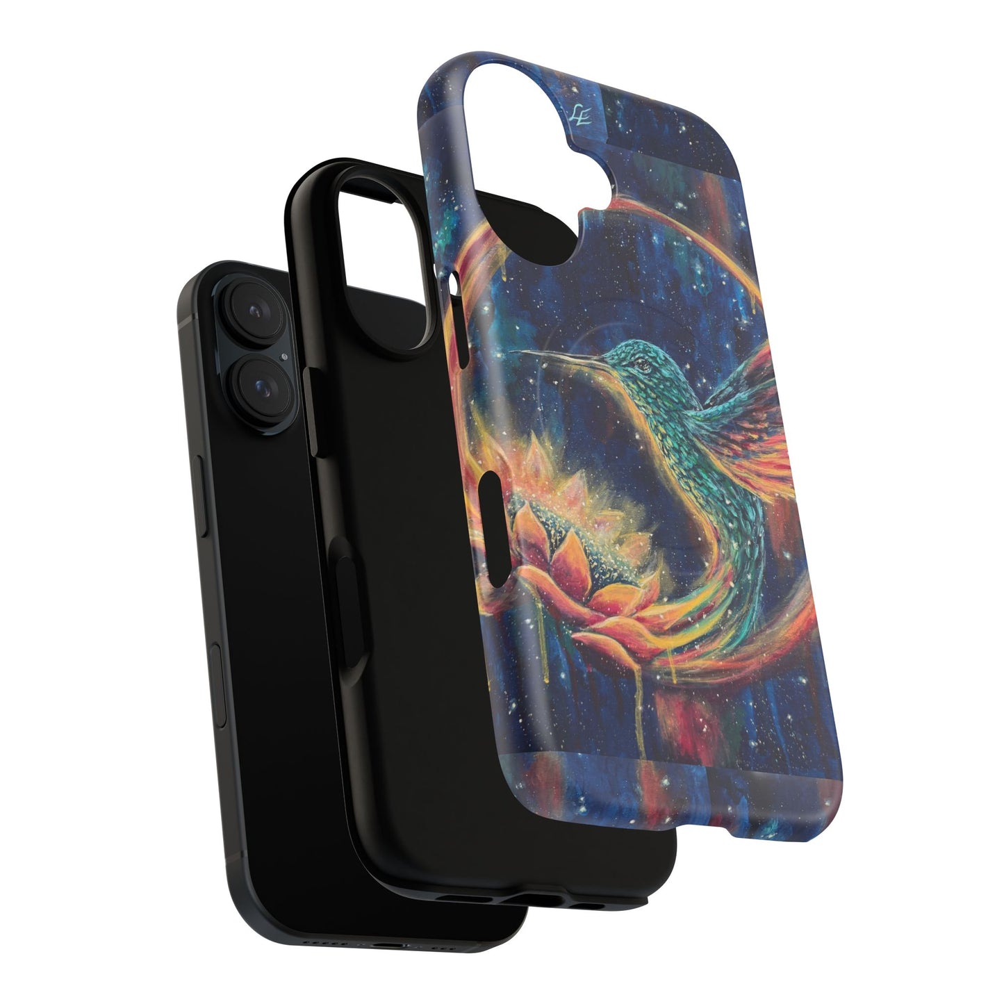 "Continuum" Hummingbird Tough Magnetic iPhone Case Multiple Sizes — Protective MagSafe Compatible Art Case