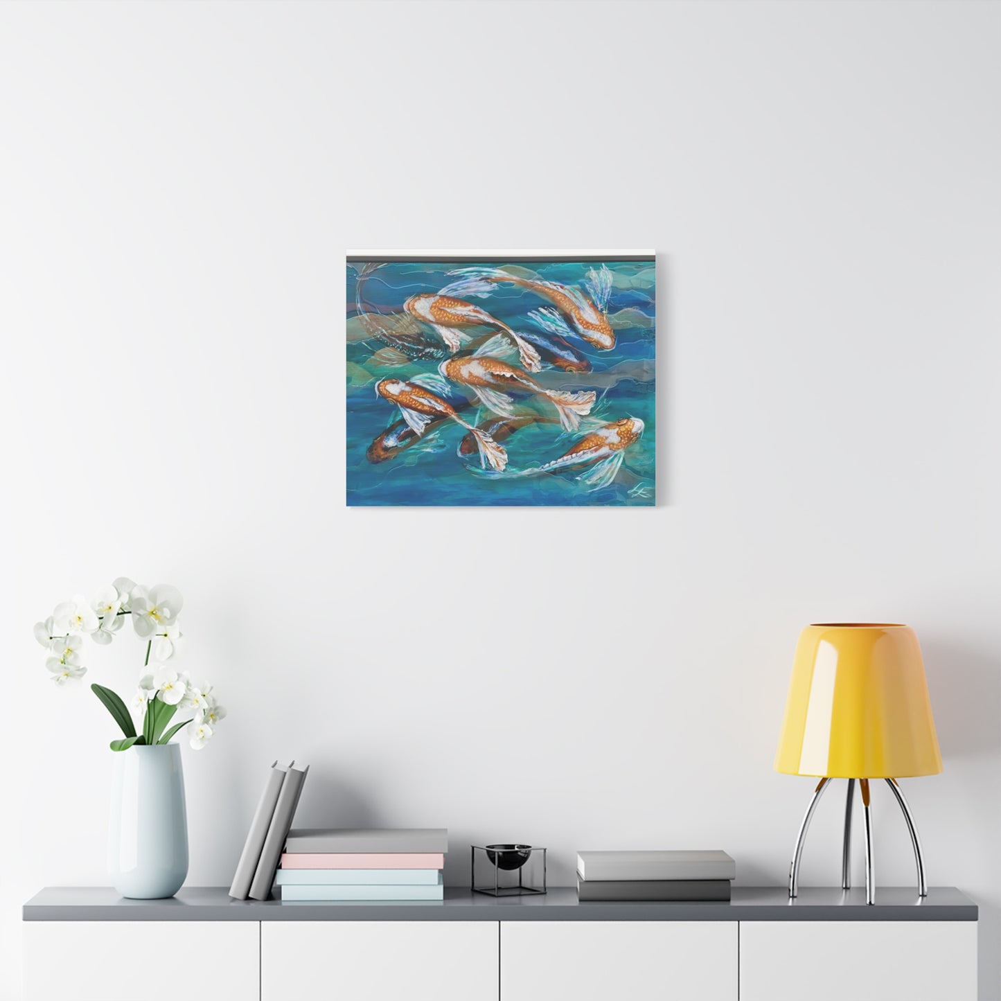 "School of Luck" Koi Fish Matte Canvas