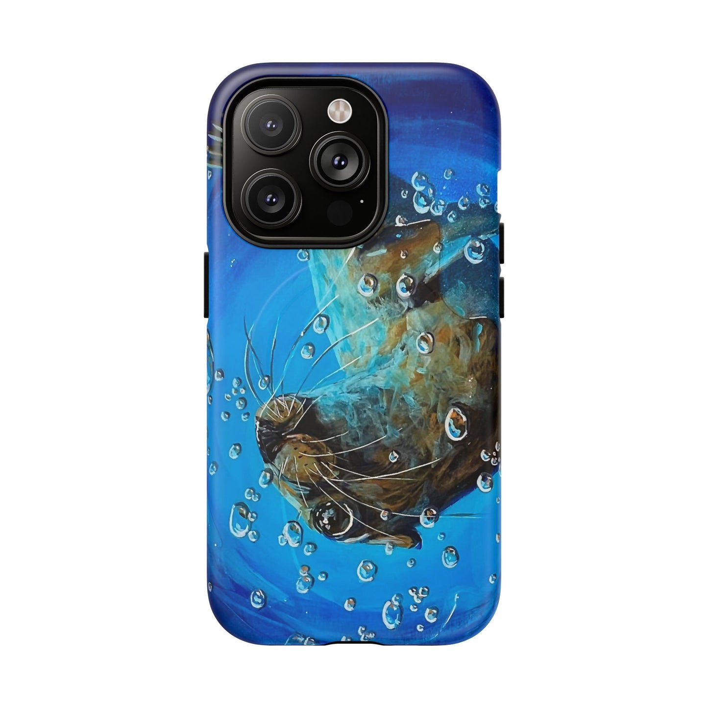 "Arthur" Sea Lion with Bubbles Tough Magnetic iPhone Case — Many sizes
