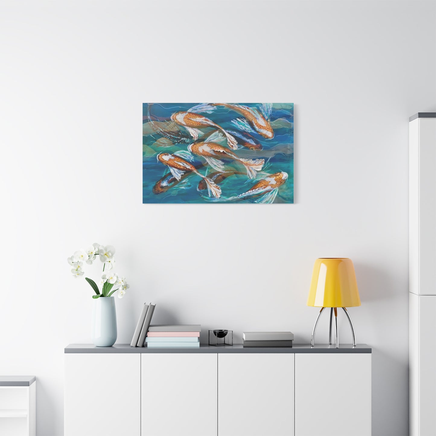 "School of Luck" Koi Fish Matte Canvas