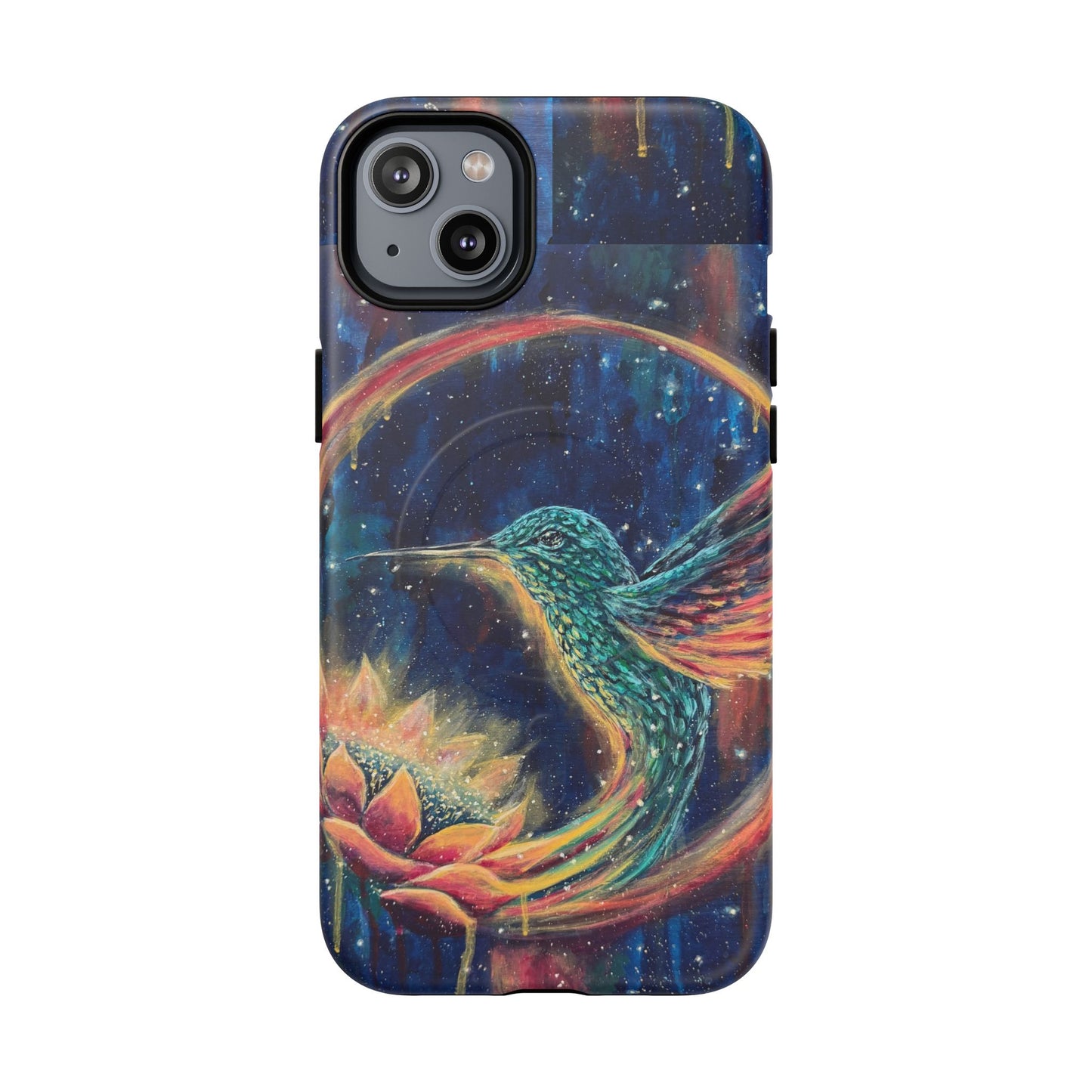 "Continuum" Hummingbird Tough Magnetic iPhone Case Multiple Sizes — Protective MagSafe Compatible Art Case