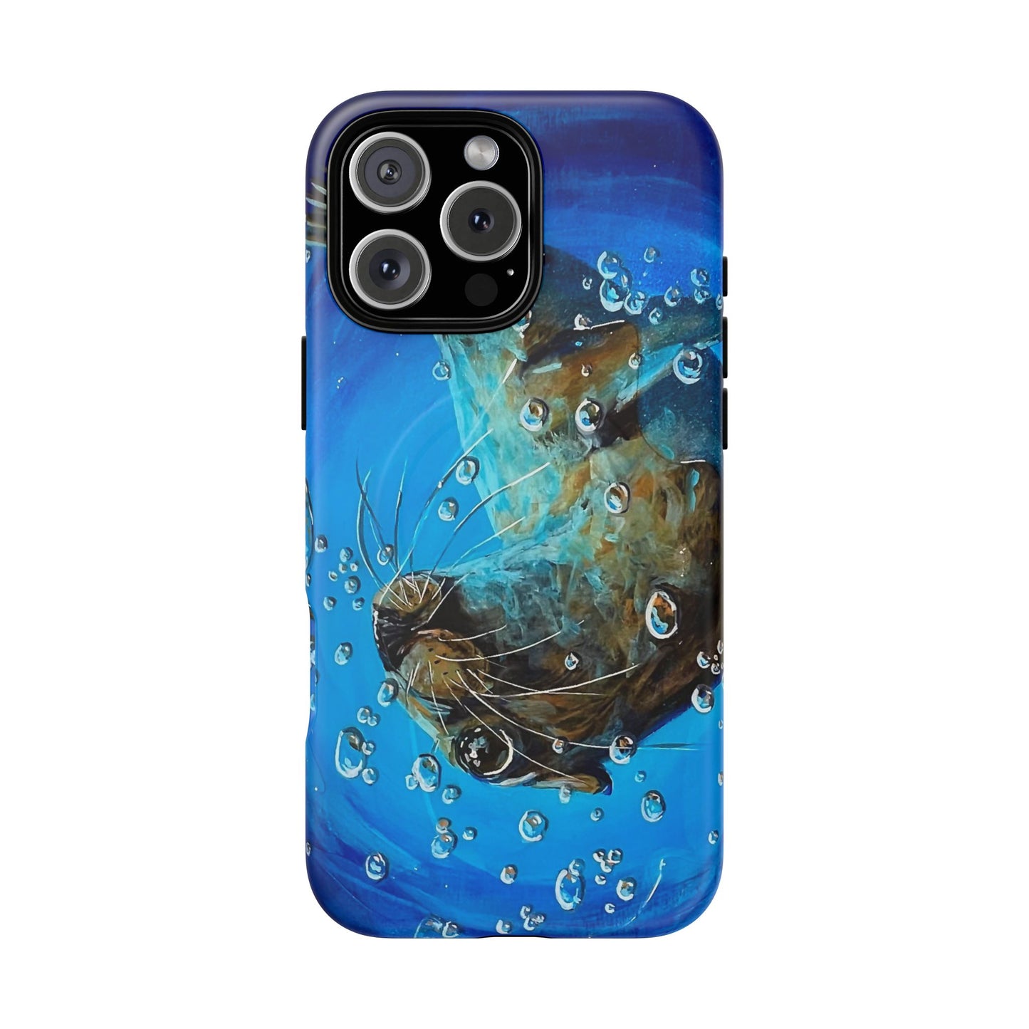 "Arthur" Sea Lion with Bubbles Tough Magnetic iPhone Case — Many sizes
