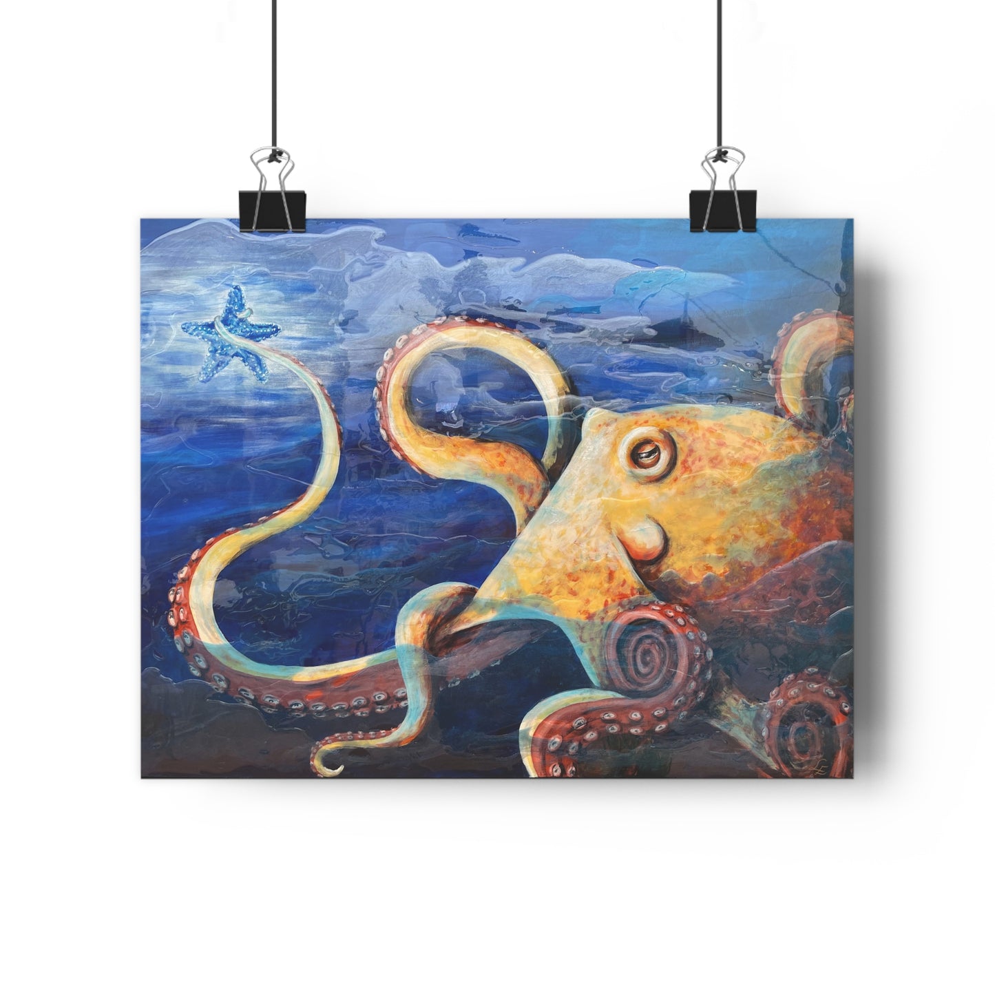 "Starcatcher" Octopus Sea Giclée Art Print — Vibrant Ocean Nautical Wall Art
