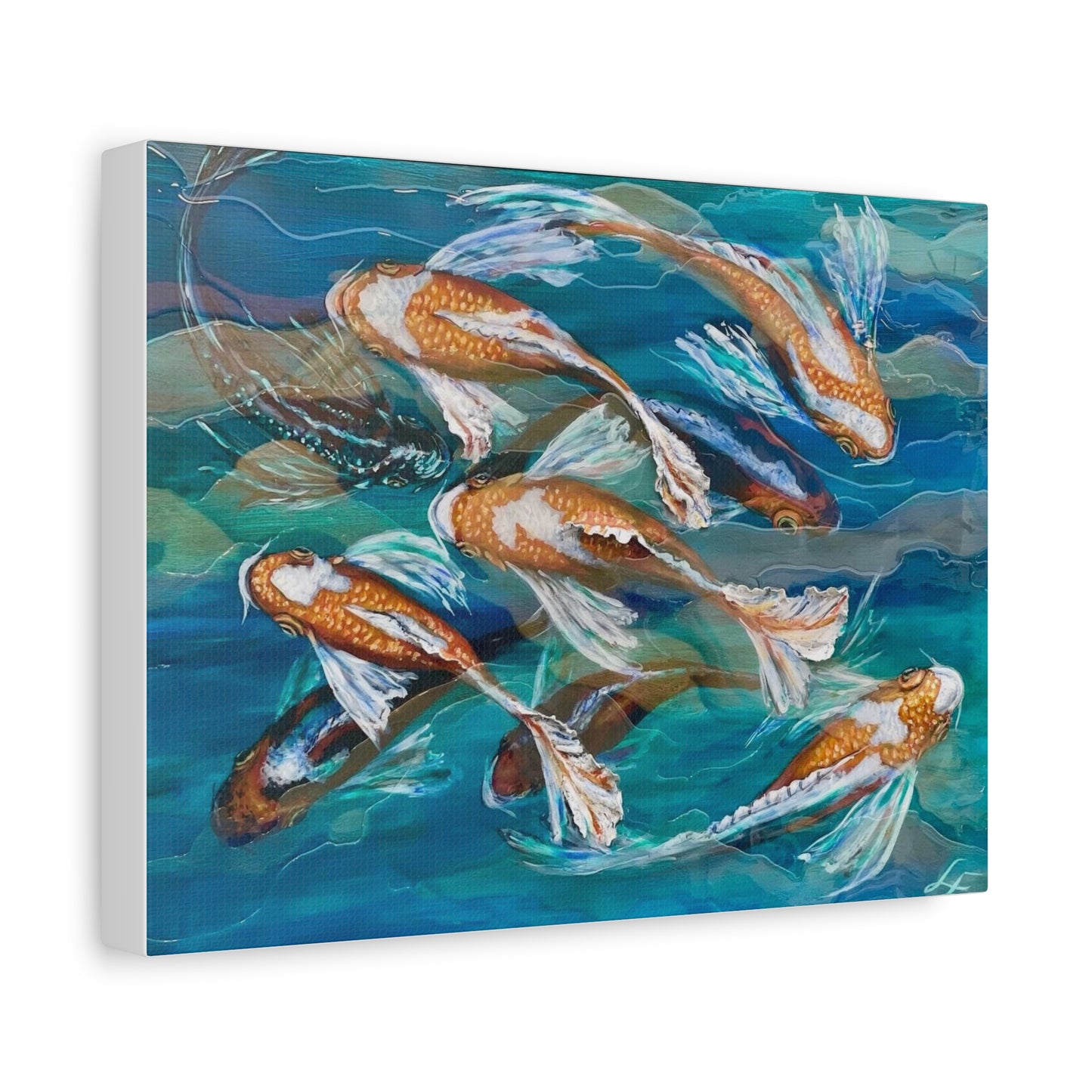 "School of Luck" Koi Fish Matte Canvas