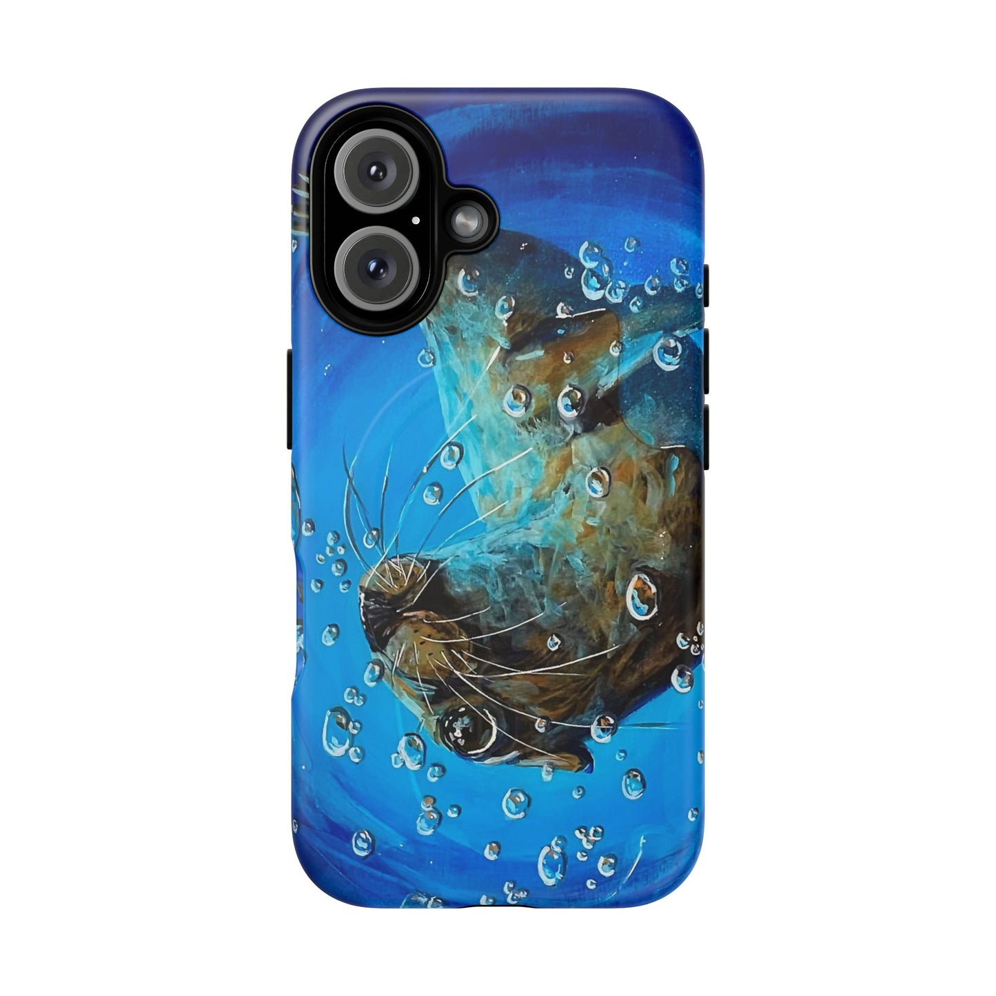 "Arthur" Sea Lion with Bubbles Tough Magnetic iPhone Case — Many sizes