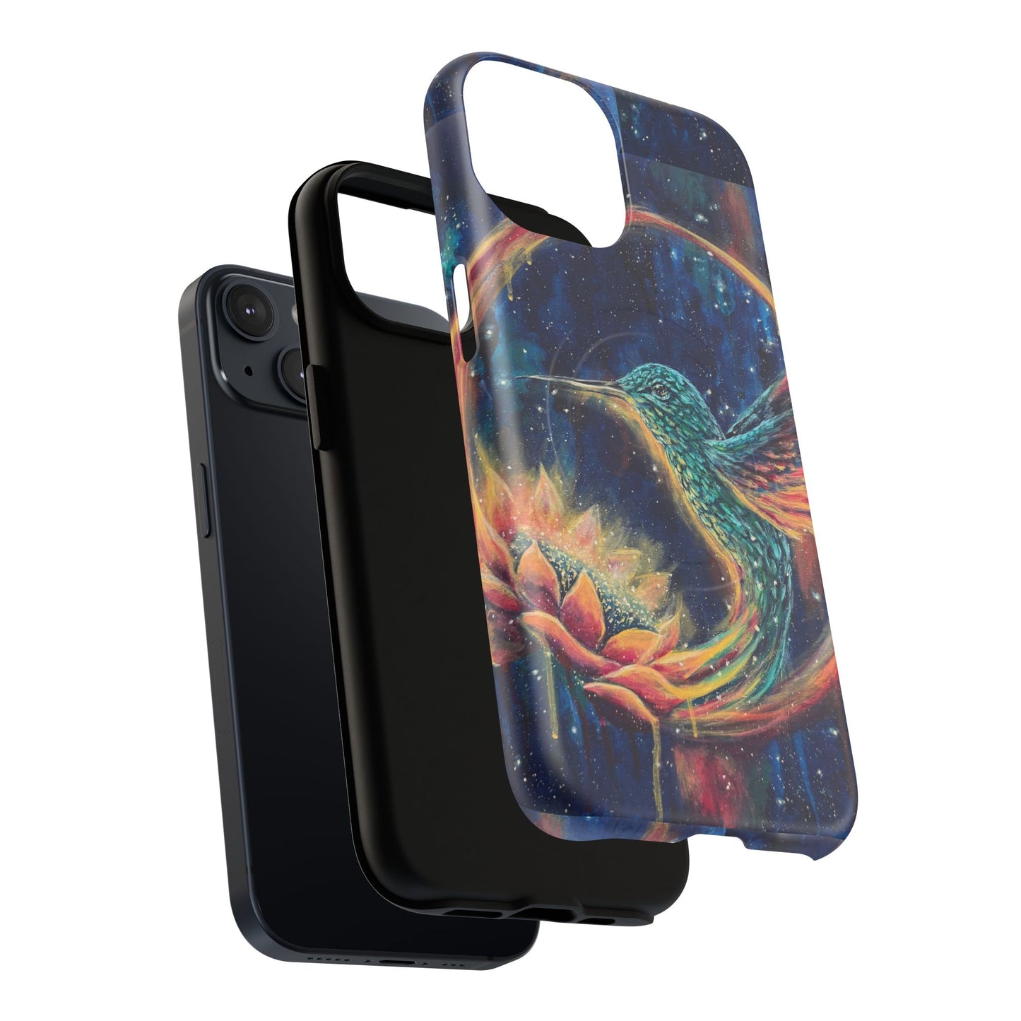 "Continuum" Hummingbird Tough Magnetic iPhone Case Multiple Sizes — Protective MagSafe Compatible Art Case