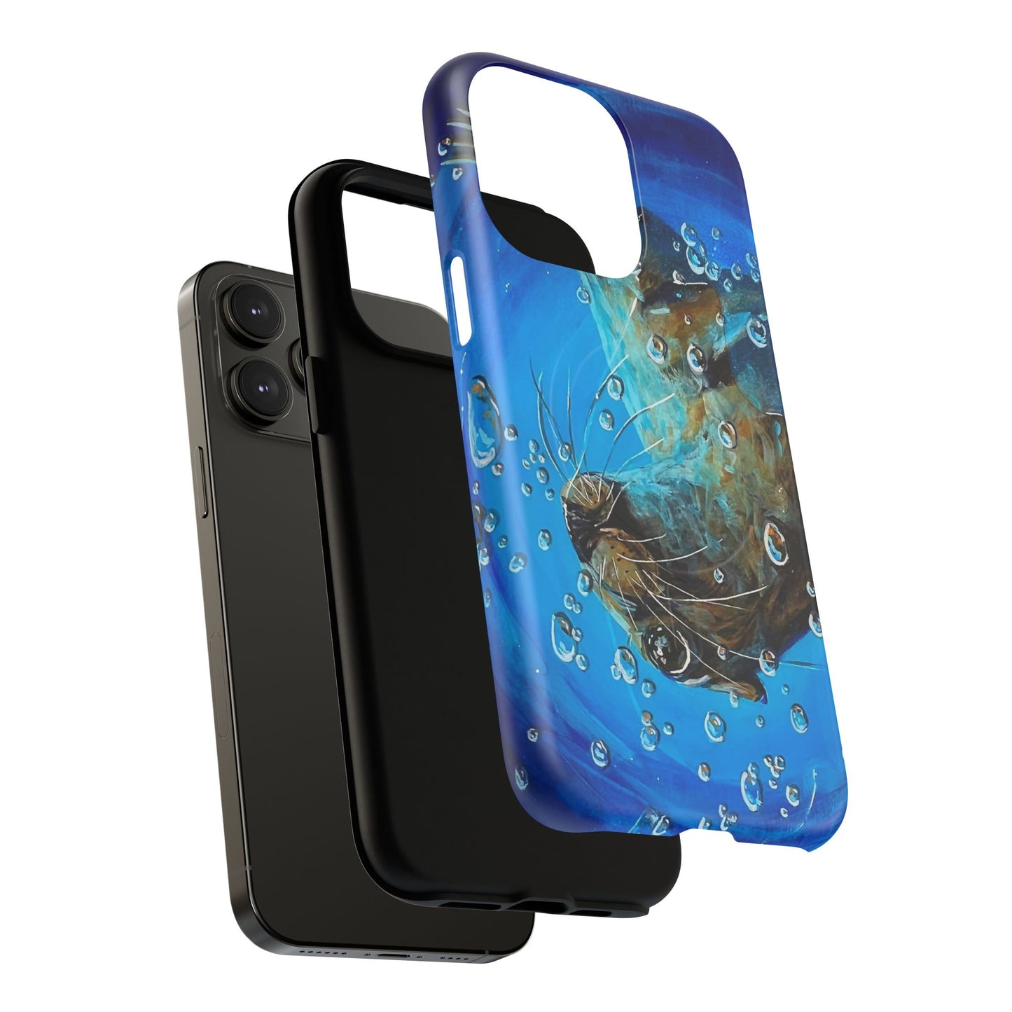 "Arthur" Sea Lion with Bubbles Tough Magnetic iPhone Case — Many sizes