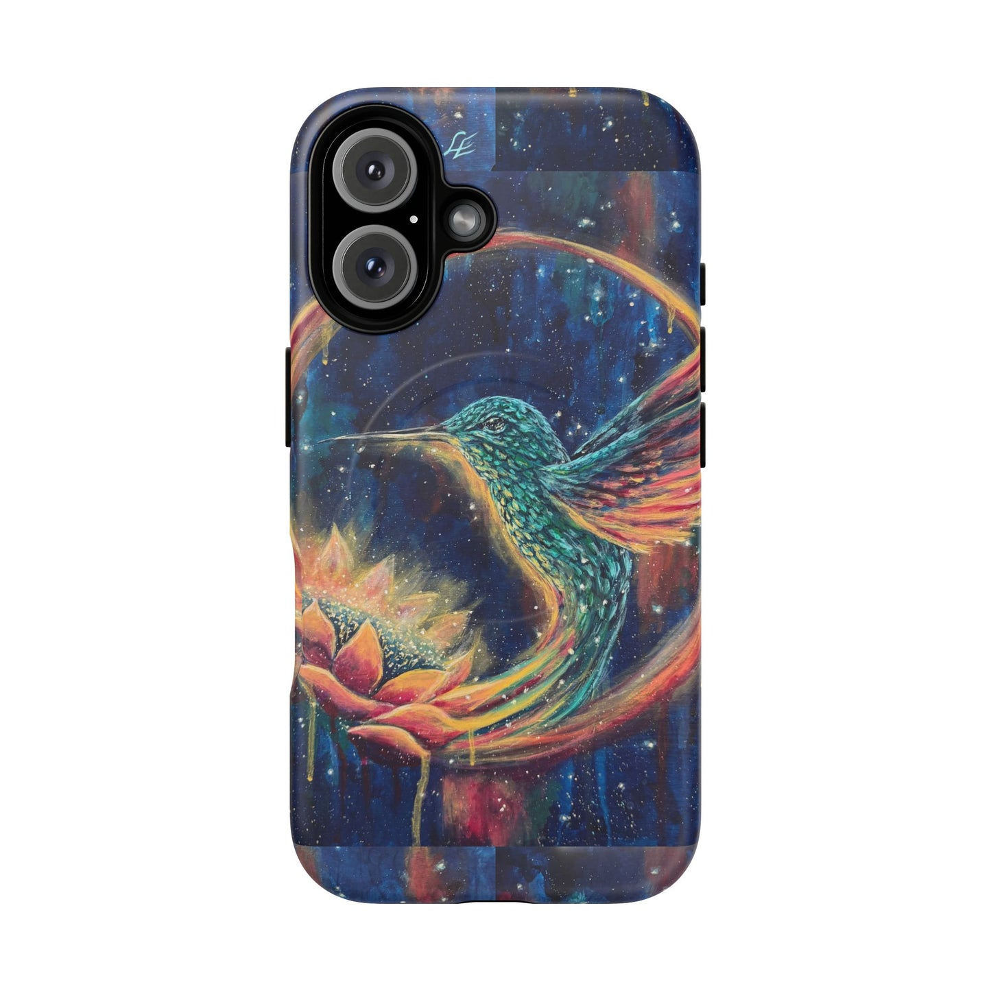 "Continuum" Hummingbird Tough Magnetic iPhone Case Multiple Sizes — Protective MagSafe Compatible Art Case