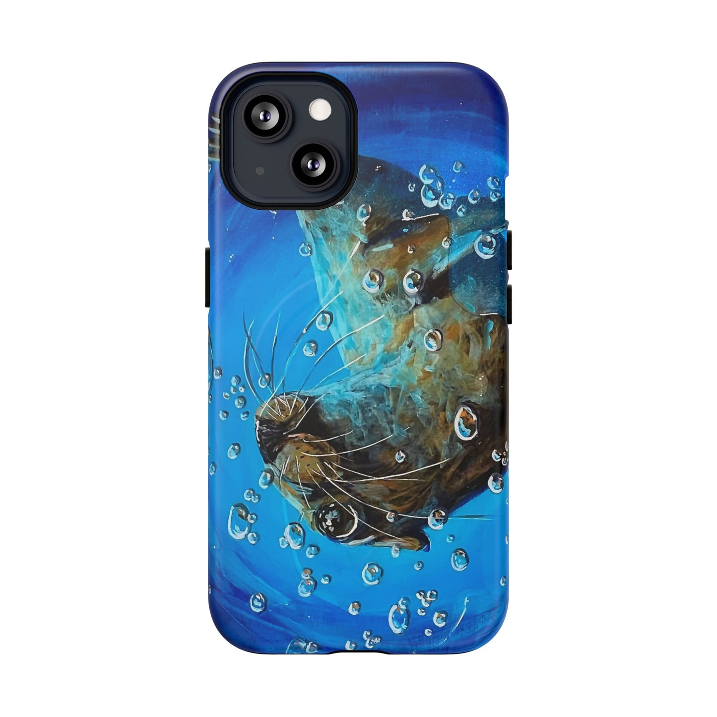 "Arthur" Sea Lion with Bubbles Tough Magnetic iPhone Case — Many sizes