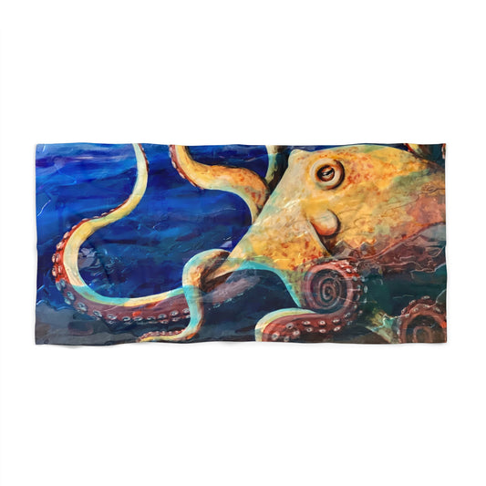 "Starcatcher" Octopus Beach Towel – Vibrant Ocean Art Coastal Bath & Pool Towel