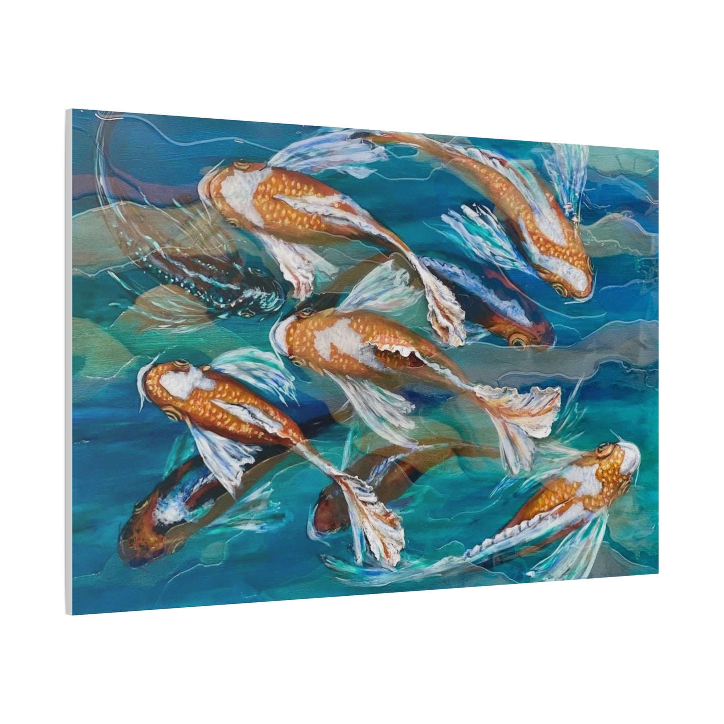 "School of Luck" Koi Fish Matte Canvas