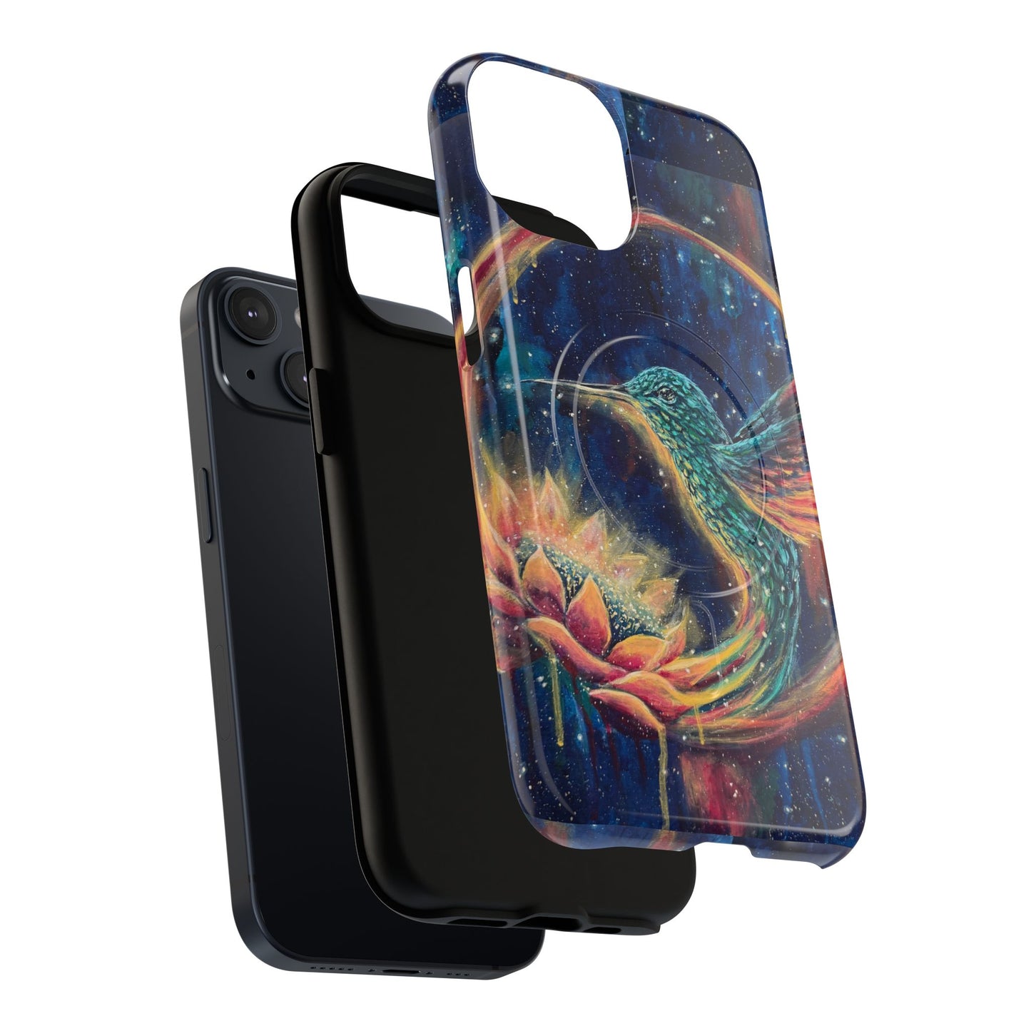 "Continuum" Hummingbird Tough Magnetic iPhone Case Multiple Sizes — Protective MagSafe Compatible Art Case
