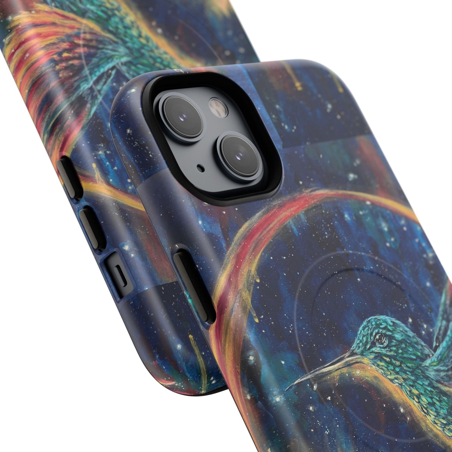 "Continuum" Hummingbird Tough Magnetic iPhone Case Multiple Sizes — Protective MagSafe Compatible Art Case