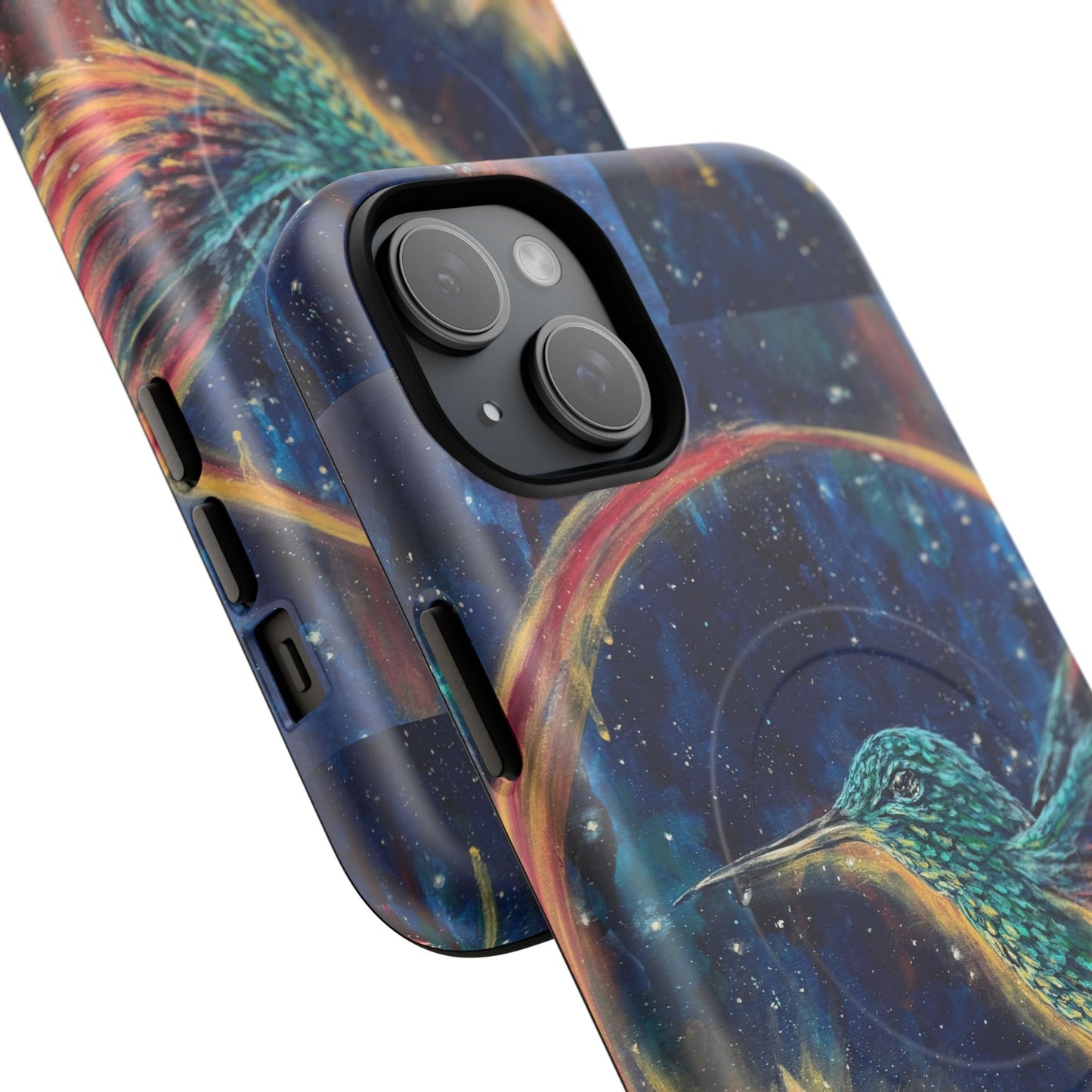 "Continuum" Hummingbird Tough Magnetic iPhone Case Multiple Sizes — Protective MagSafe Compatible Art Case