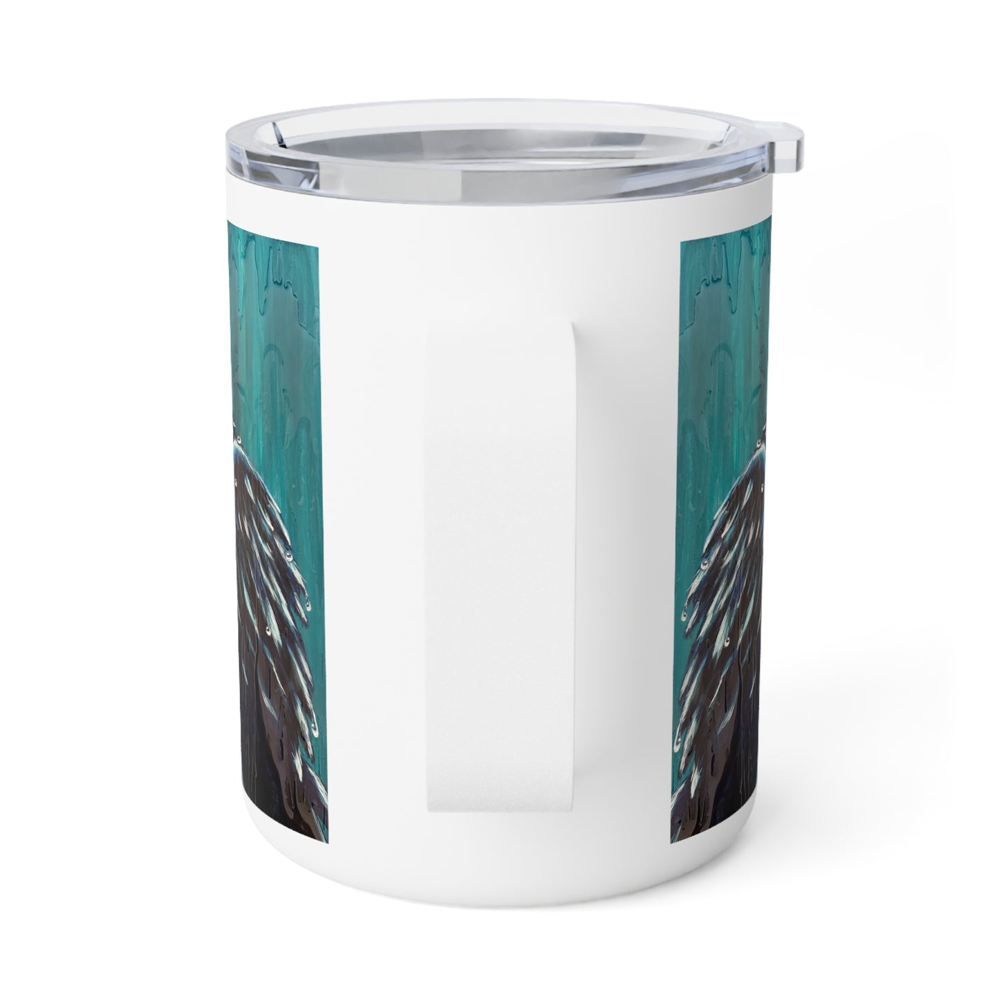 "Ravin' in the Rain" Gimme Coffee Raven Insulated Coffee Mug, 10oz