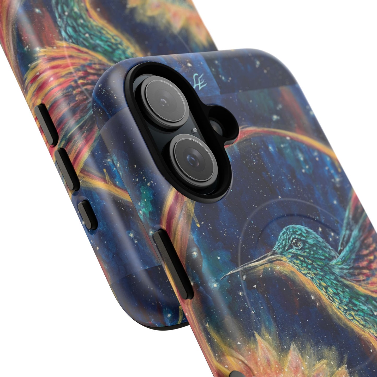 "Continuum" Hummingbird Tough Magnetic iPhone Case Multiple Sizes — Protective MagSafe Compatible Art Case