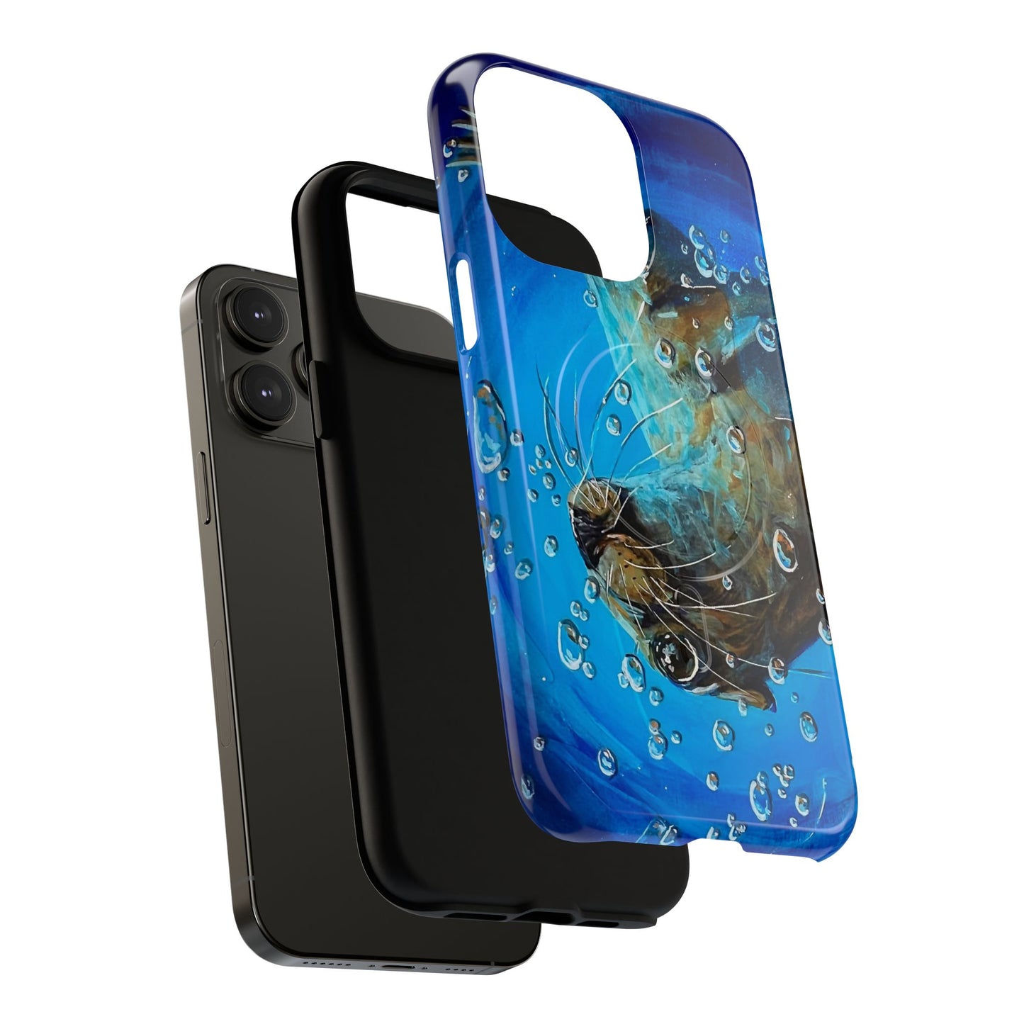 "Arthur" Sea Lion with Bubbles Tough Magnetic iPhone Case — Many sizes