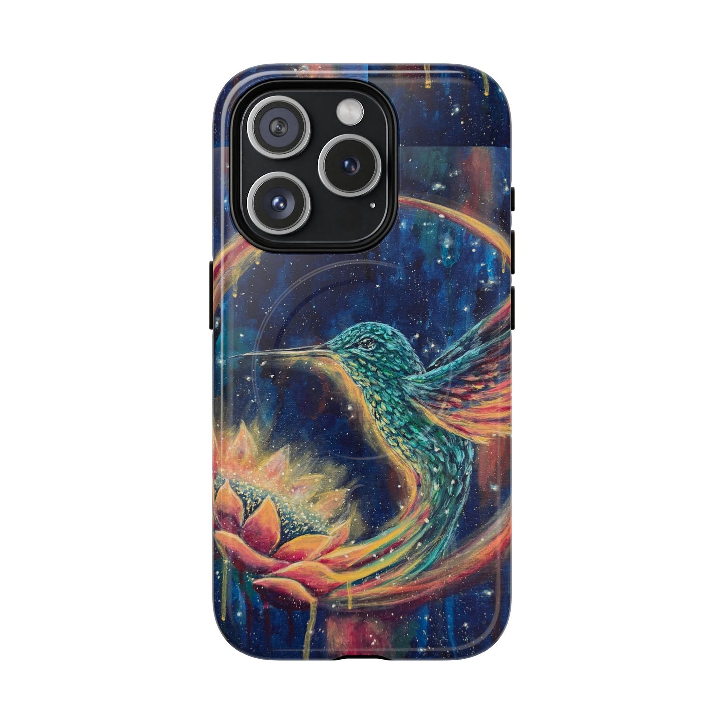 "Continuum" Hummingbird Tough Magnetic iPhone Case Multiple Sizes — Protective MagSafe Compatible Art Case