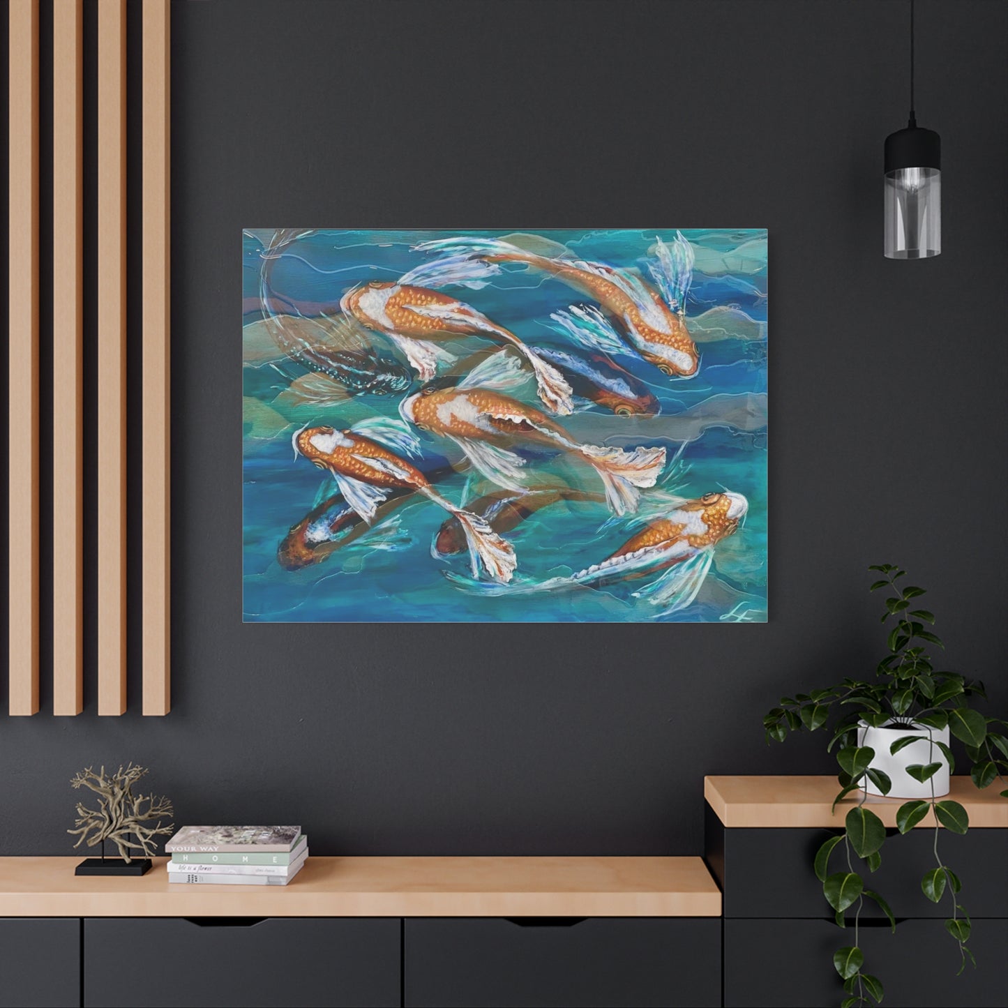 "School of Luck" Koi Fish Matte Canvas