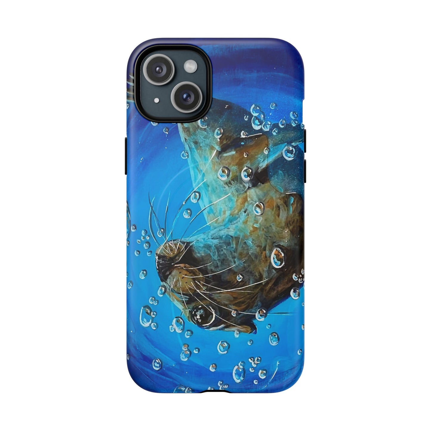 "Arthur" Sea Lion with Bubbles Tough Magnetic iPhone Case — Many sizes
