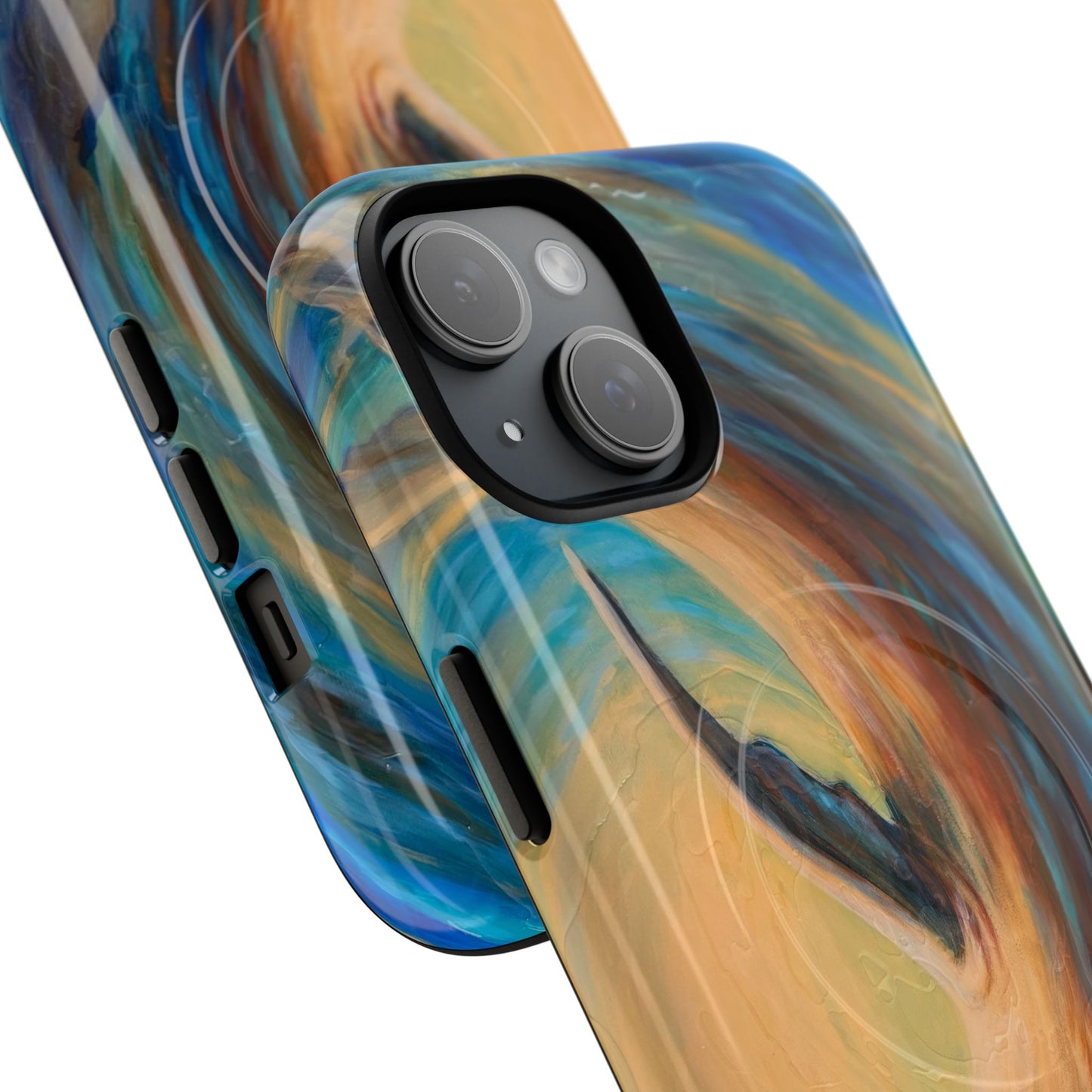 "Through Gilded Tides" Sea Lion in Wave iPhone Case Multiple Sizes| Tough Magnetic Case