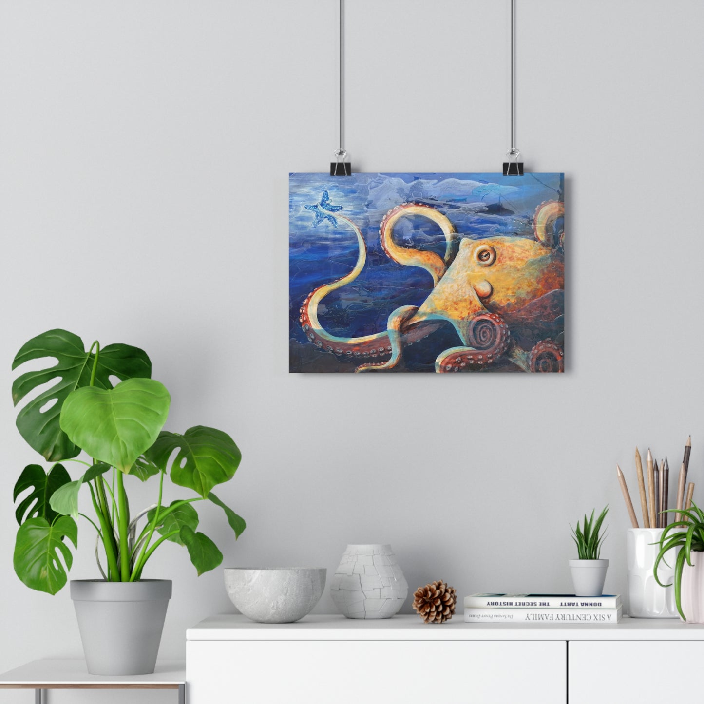 "Starcatcher" Octopus Sea Giclée Art Print — Vibrant Ocean Nautical Wall Art
