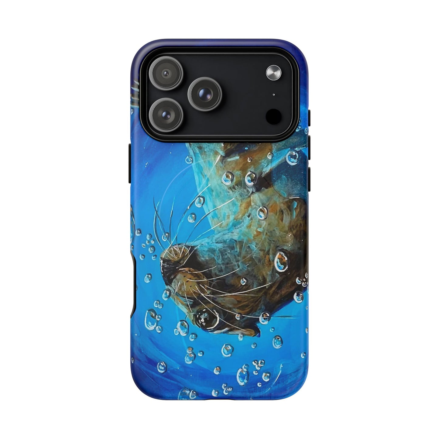 "Arthur" Sea Lion with Bubbles Tough Magnetic iPhone Case — Many sizes
