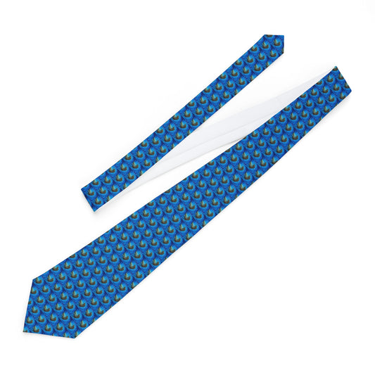 "Arthur" Sea Lion Pattern Necktie — Blue Elegant Paisley-Inspired Formal Tie