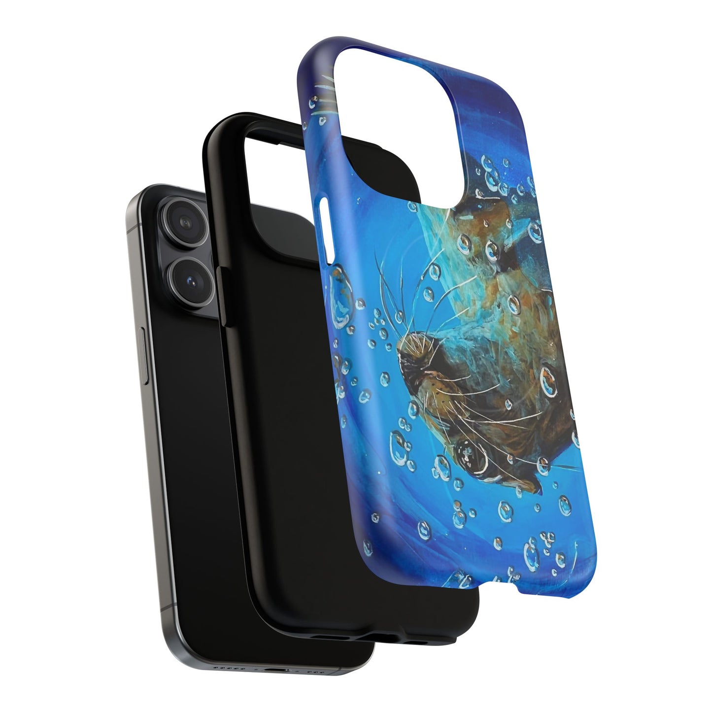 "Arthur" Sea Lion with Bubbles Tough Magnetic iPhone Case — Many sizes