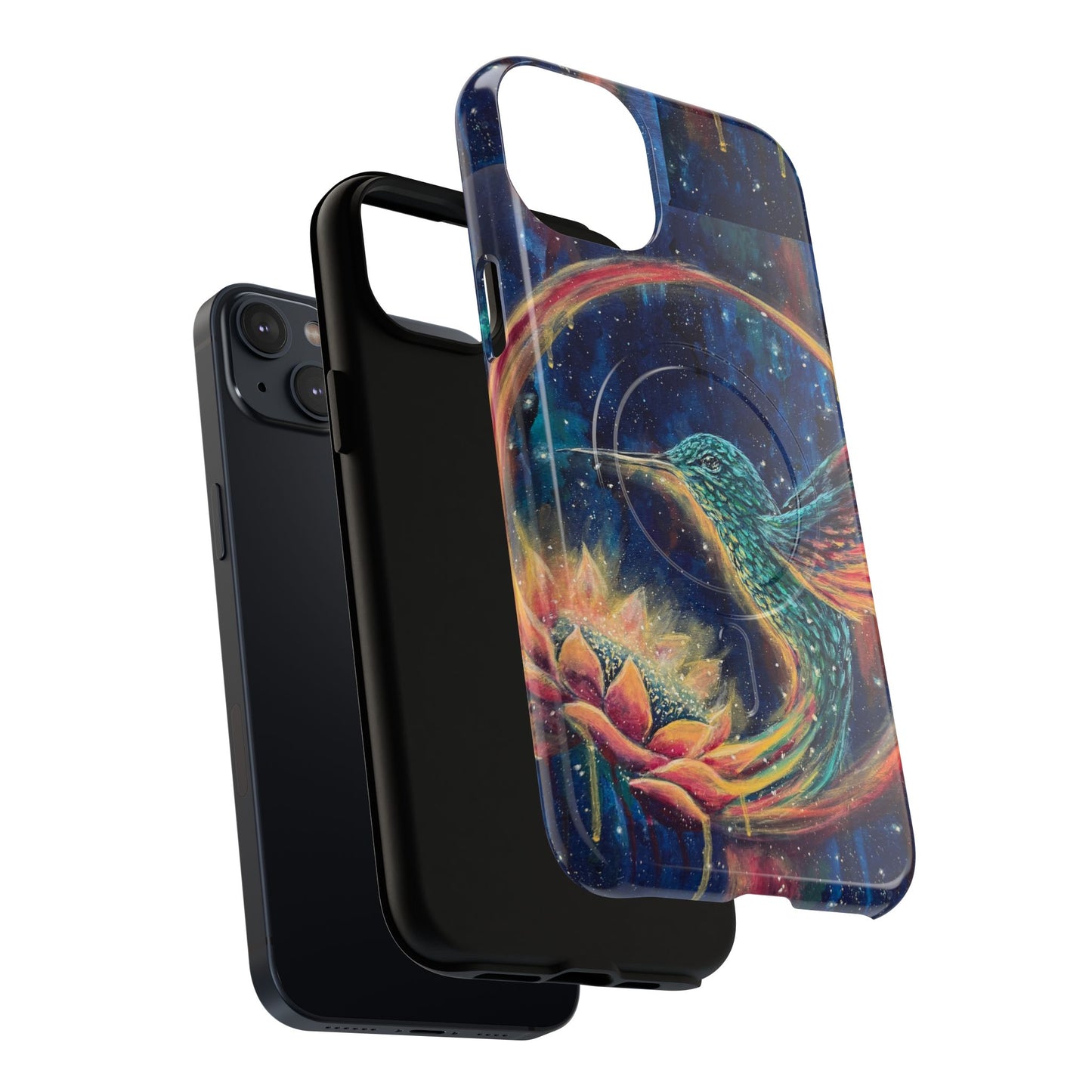 "Continuum" Hummingbird Tough Magnetic iPhone Case Multiple Sizes — Protective MagSafe Compatible Art Case