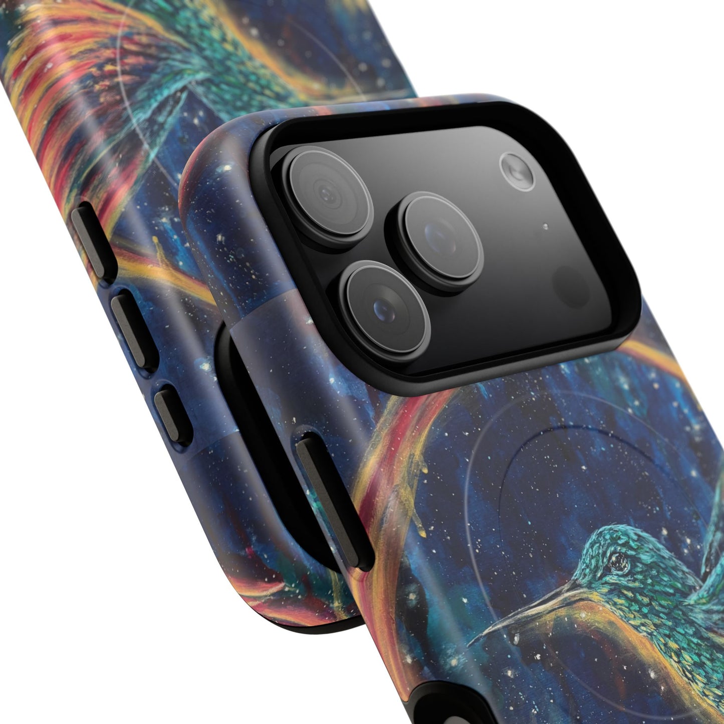 "Continuum" Hummingbird Tough Magnetic iPhone Case Multiple Sizes — Protective MagSafe Compatible Art Case