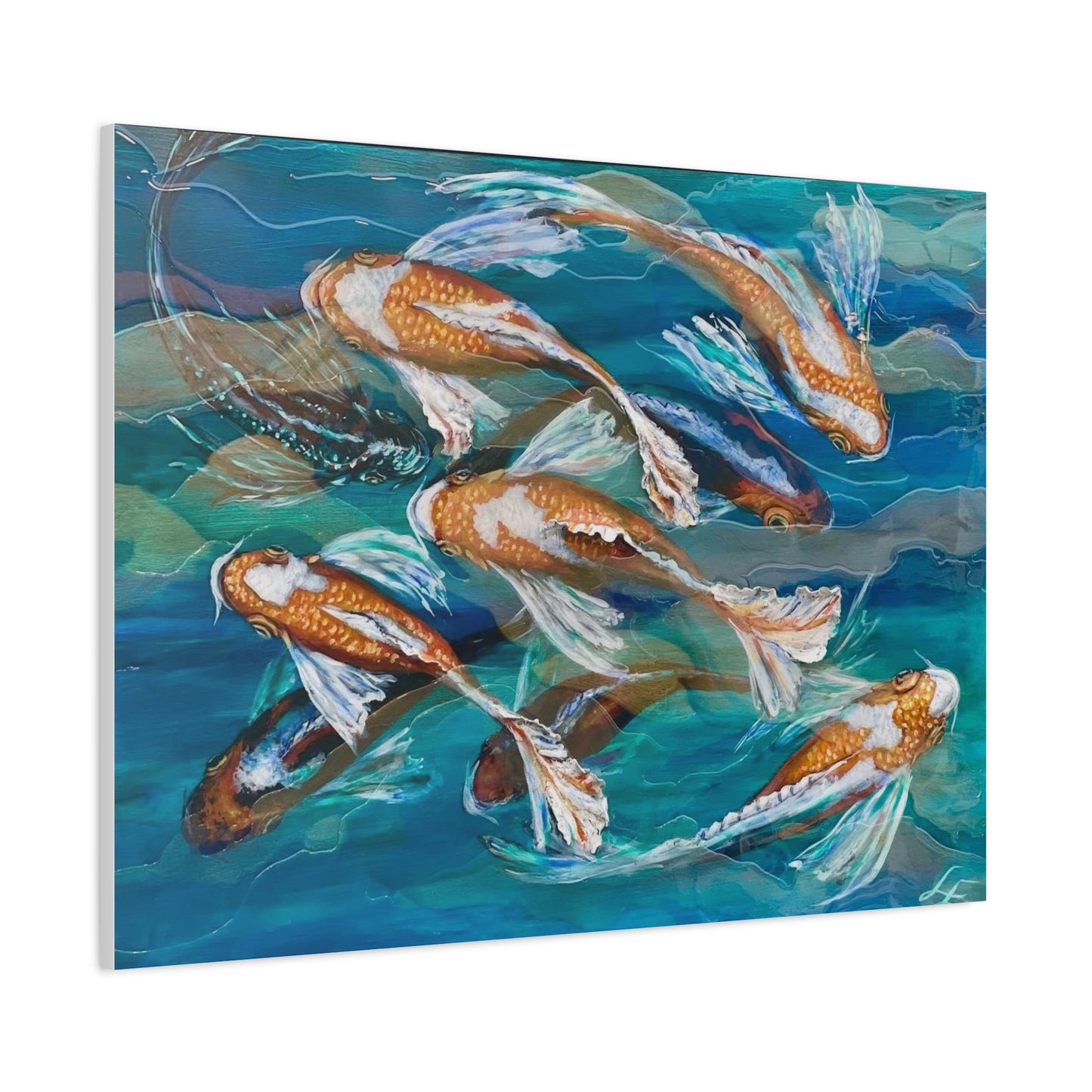 "School of Luck" Koi Fish Matte Canvas