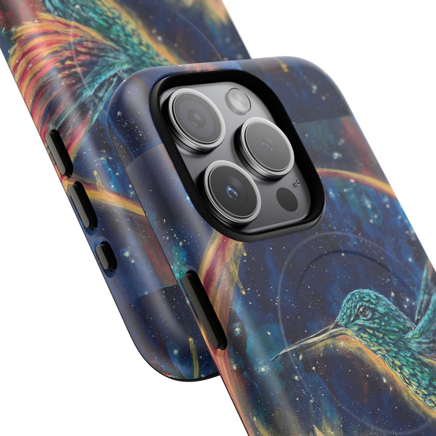"Continuum" Hummingbird Tough Magnetic iPhone Case Multiple Sizes — Protective MagSafe Compatible Art Case