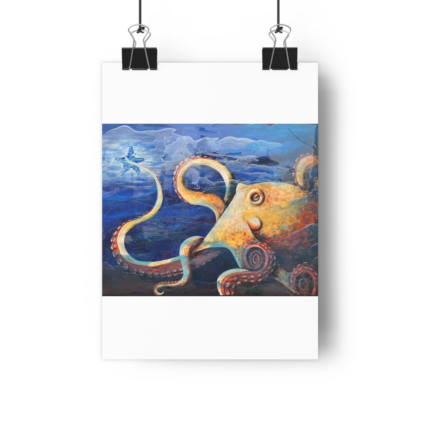 "Starcatcher" Octopus Sea Giclée Art Print — Vibrant Ocean Nautical Wall Art