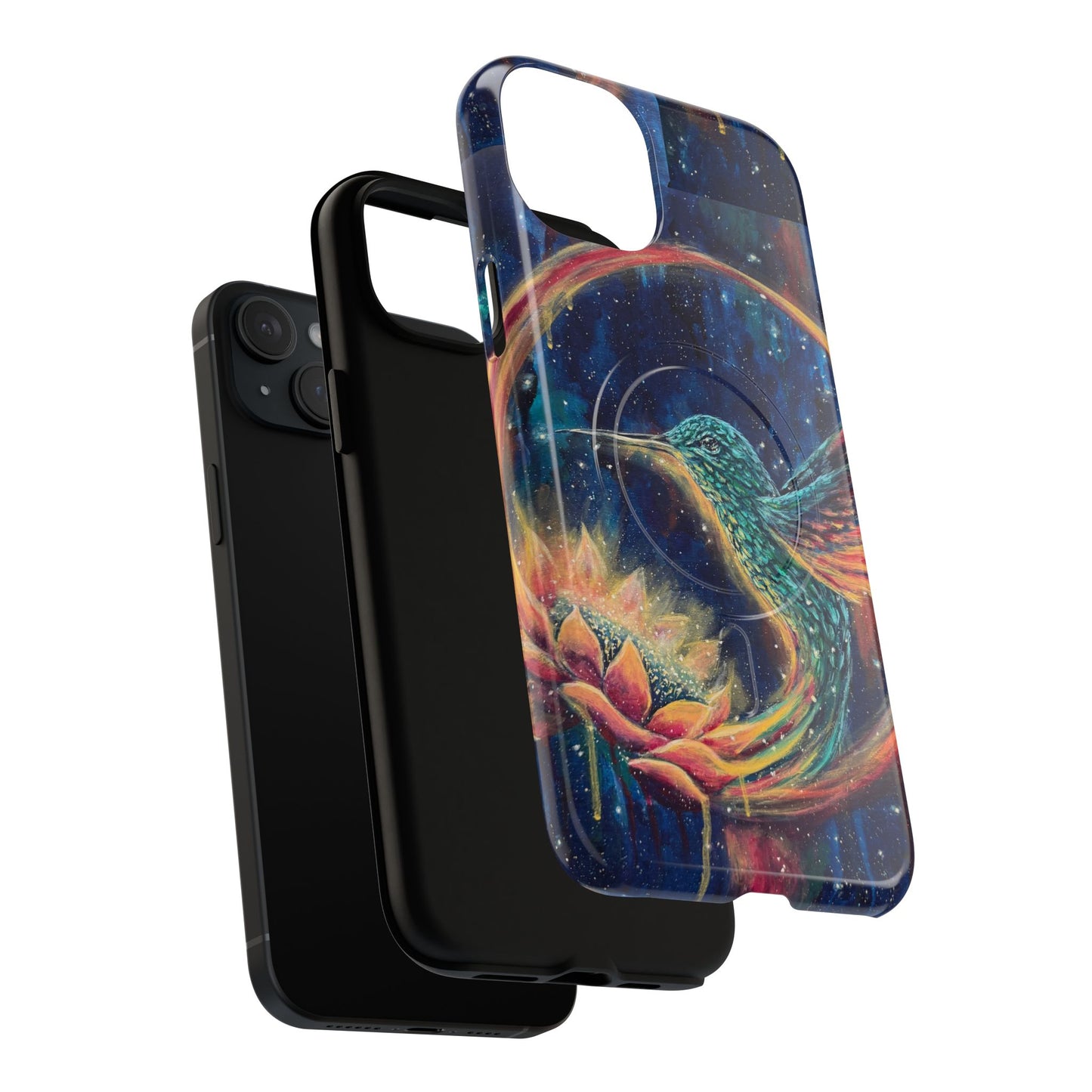 "Continuum" Hummingbird Tough Magnetic iPhone Case Multiple Sizes — Protective MagSafe Compatible Art Case