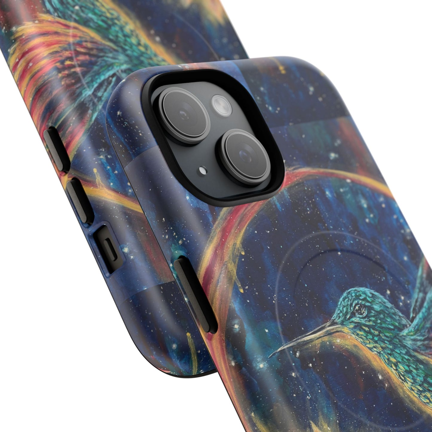 "Continuum" Hummingbird Tough Magnetic iPhone Case Multiple Sizes — Protective MagSafe Compatible Art Case